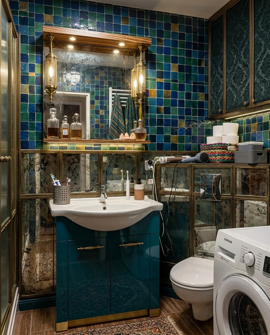 Bathroom interior in Eclectic style — photo by GenRoom AI