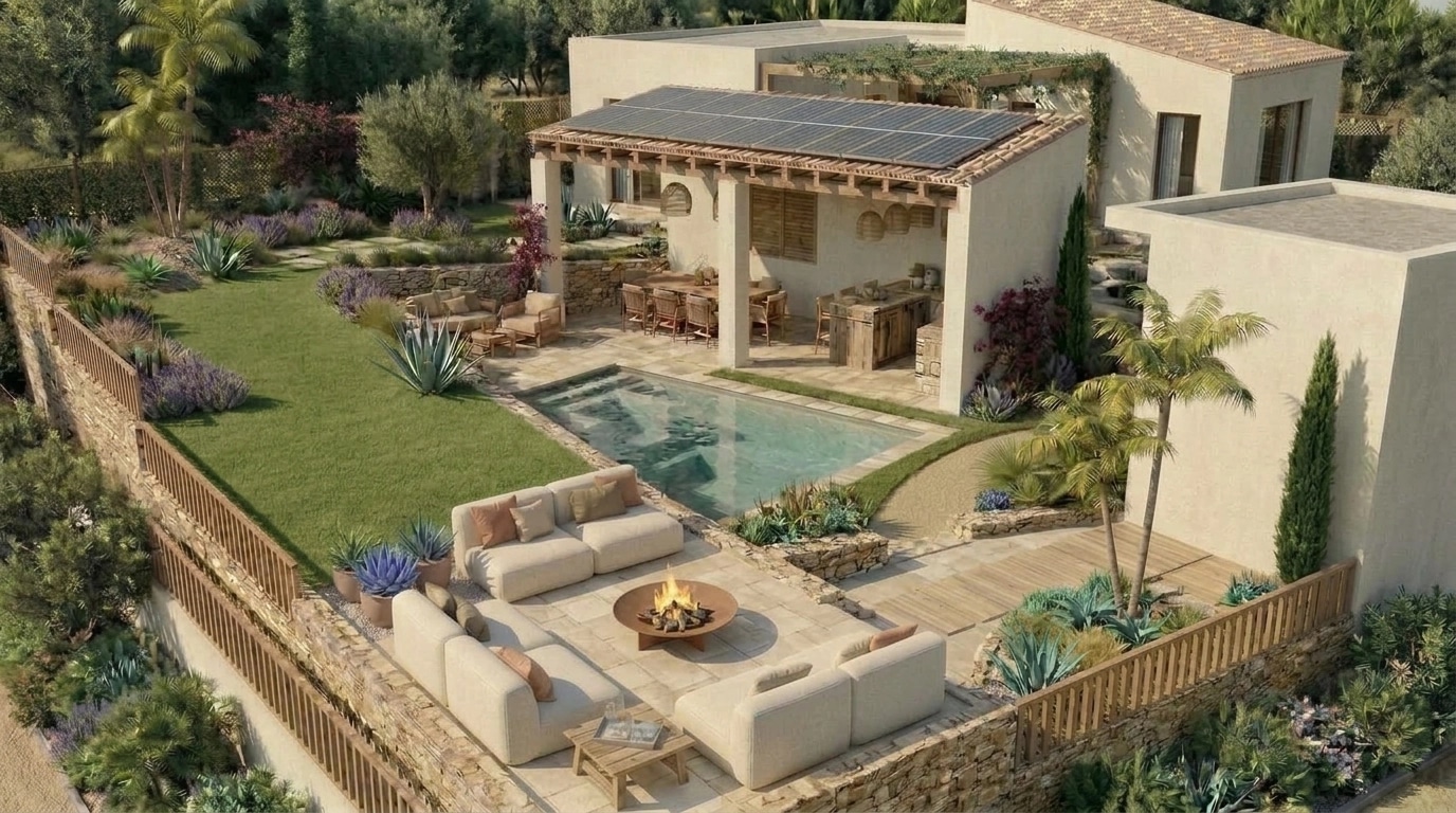 Landscape design in Eco Natural Garden style — Yard by GenRoom AI