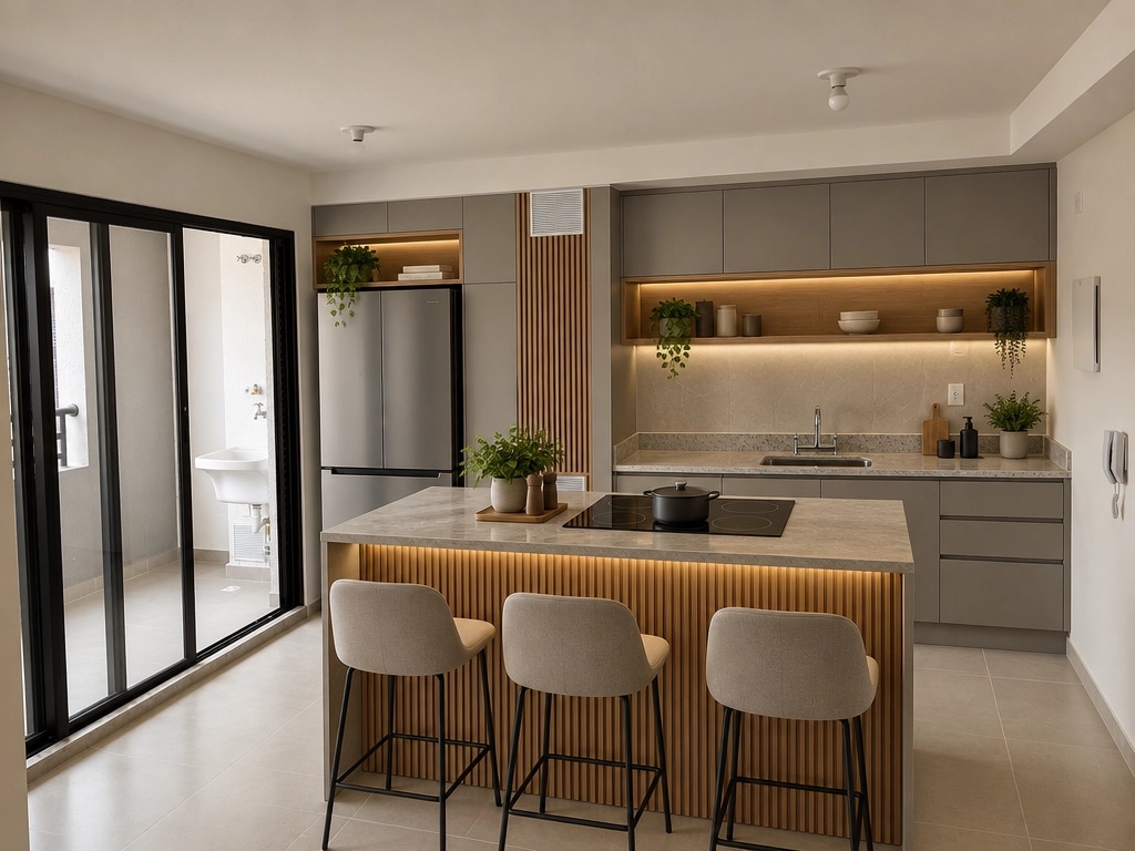 Minimalism Kitchen design — interior photo by GenRoom AI