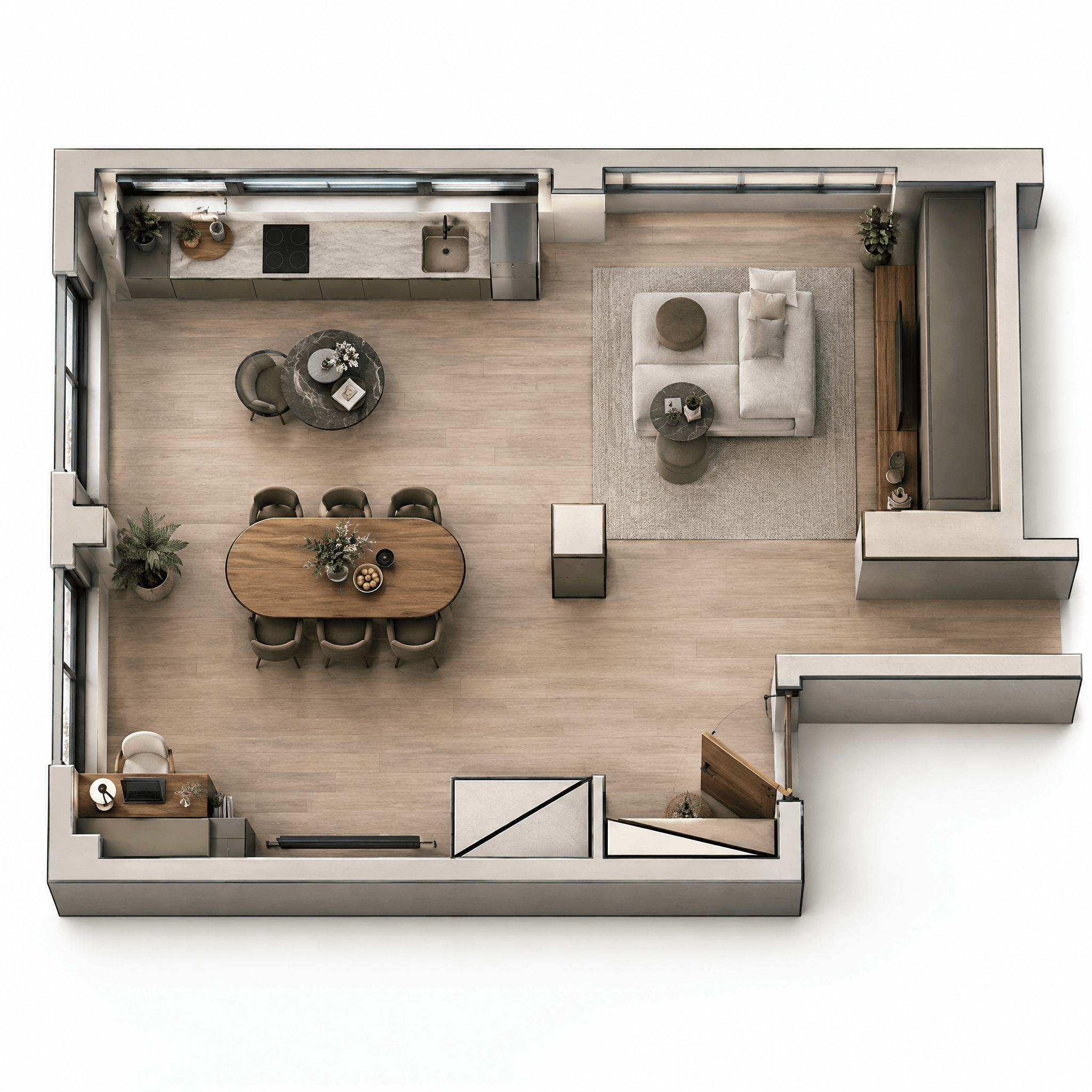 Interior design in Contemporary style — Living Room by GenRoom AI