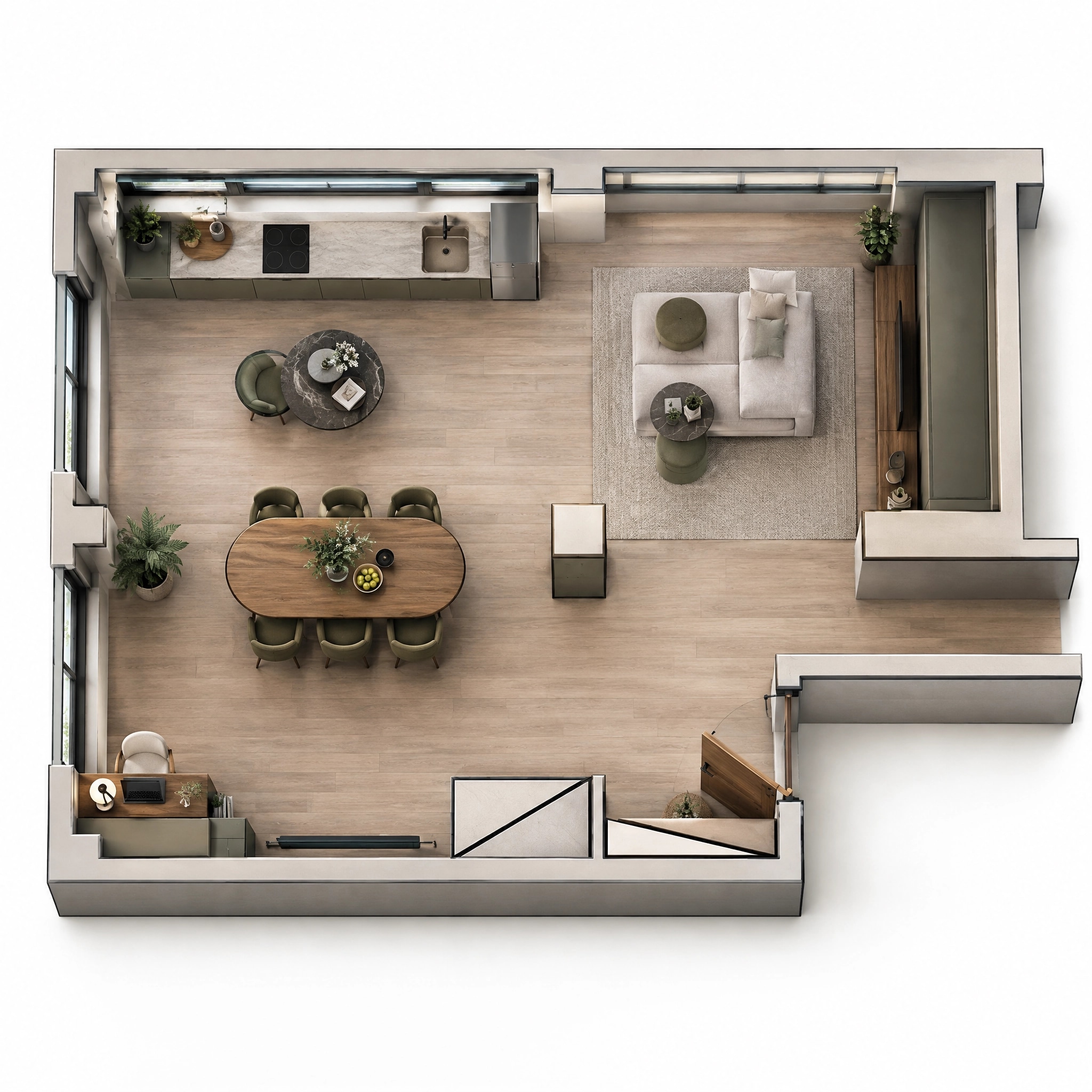 Interior design in Contemporary style — Living Room by GenRoom AI