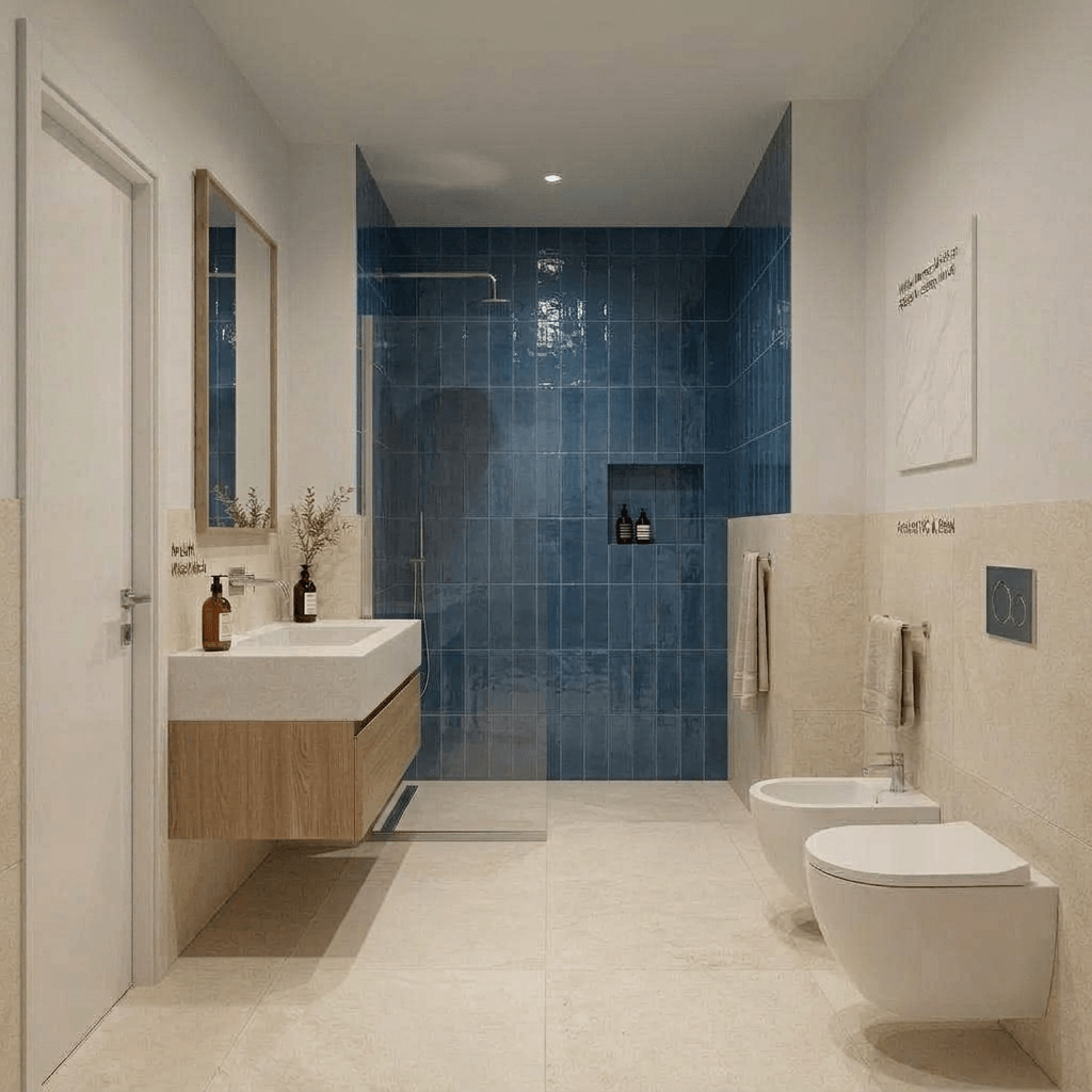 Bathroom interior in Scandinavian style — photo by GenRoom AI