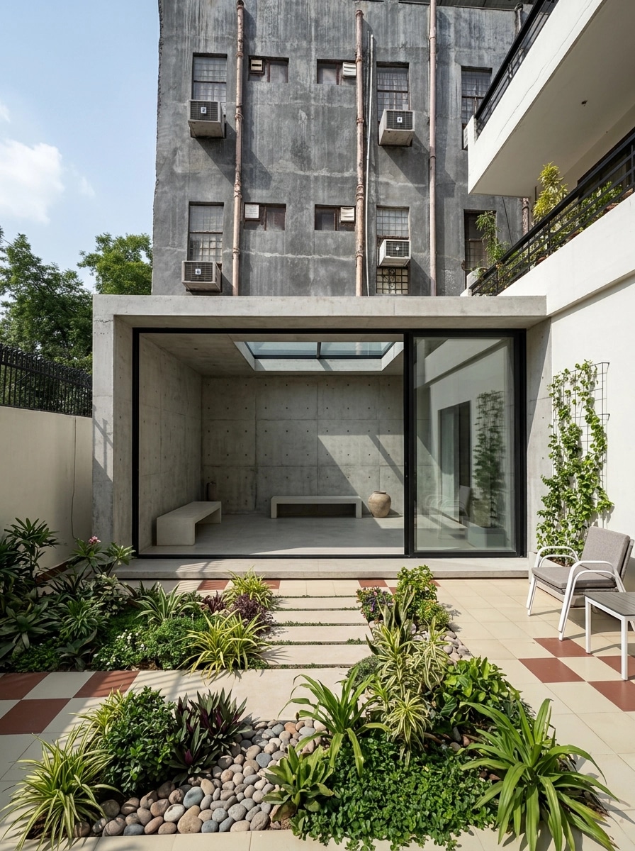 Facade design in Minimalist Facade style — photo by GenRoom AI