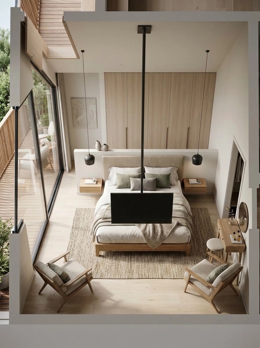 Scandinavian Bedroom design — interior photo by GenRoom AI