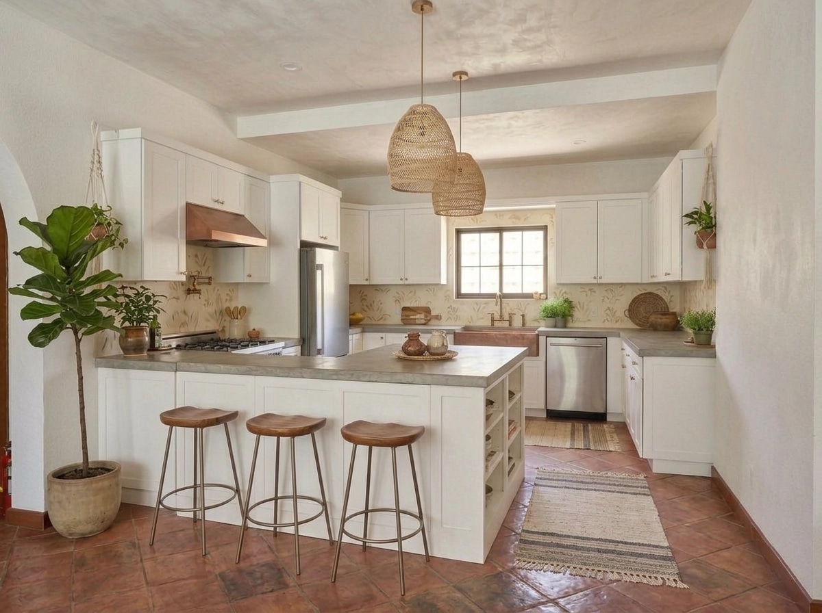 Kitchen interior in Bohemian style — photo by GenRoom AI