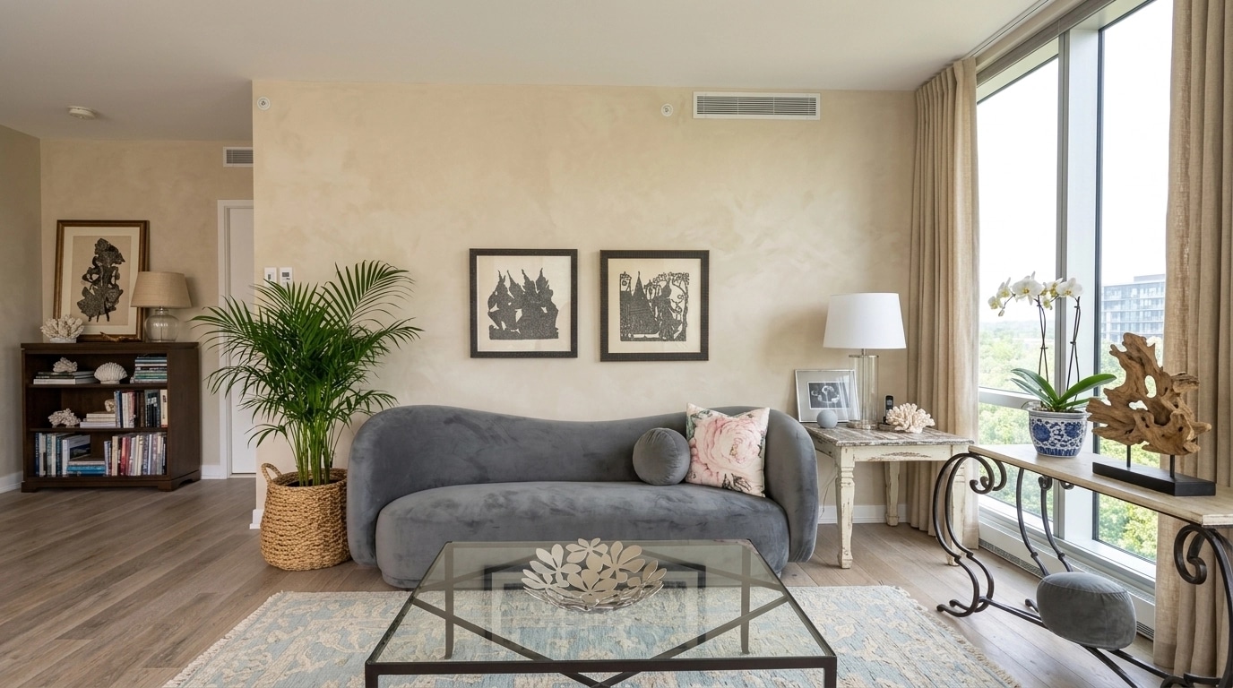 Interior design in Coastal / Hamptons style — Living Room by GenRoom AI