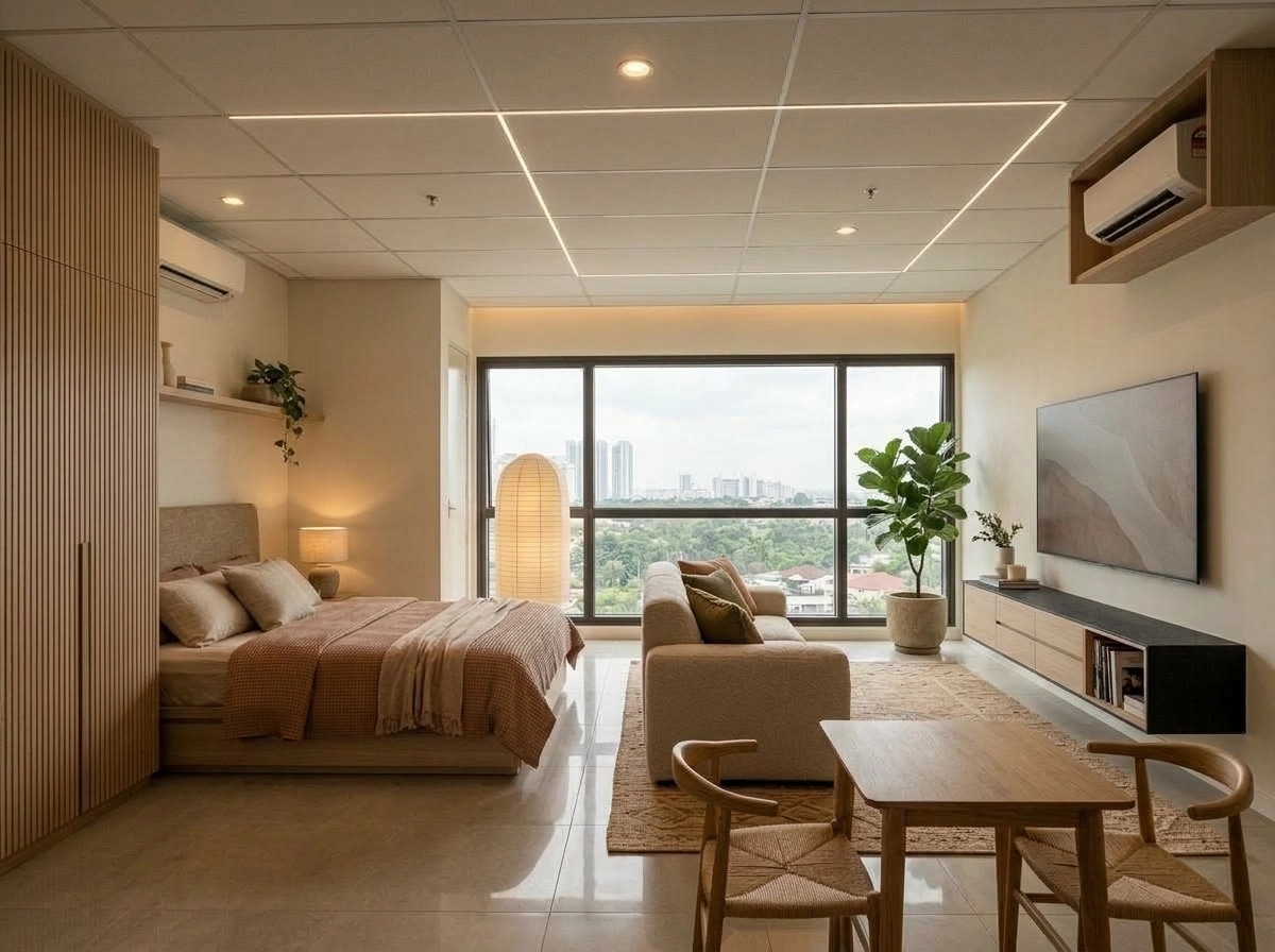 Interior design in Japandi style — studio by GenRoom AI
