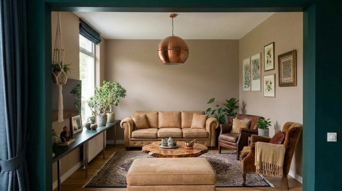 Interior design in Bohemian style — Living Room by GenRoom AI