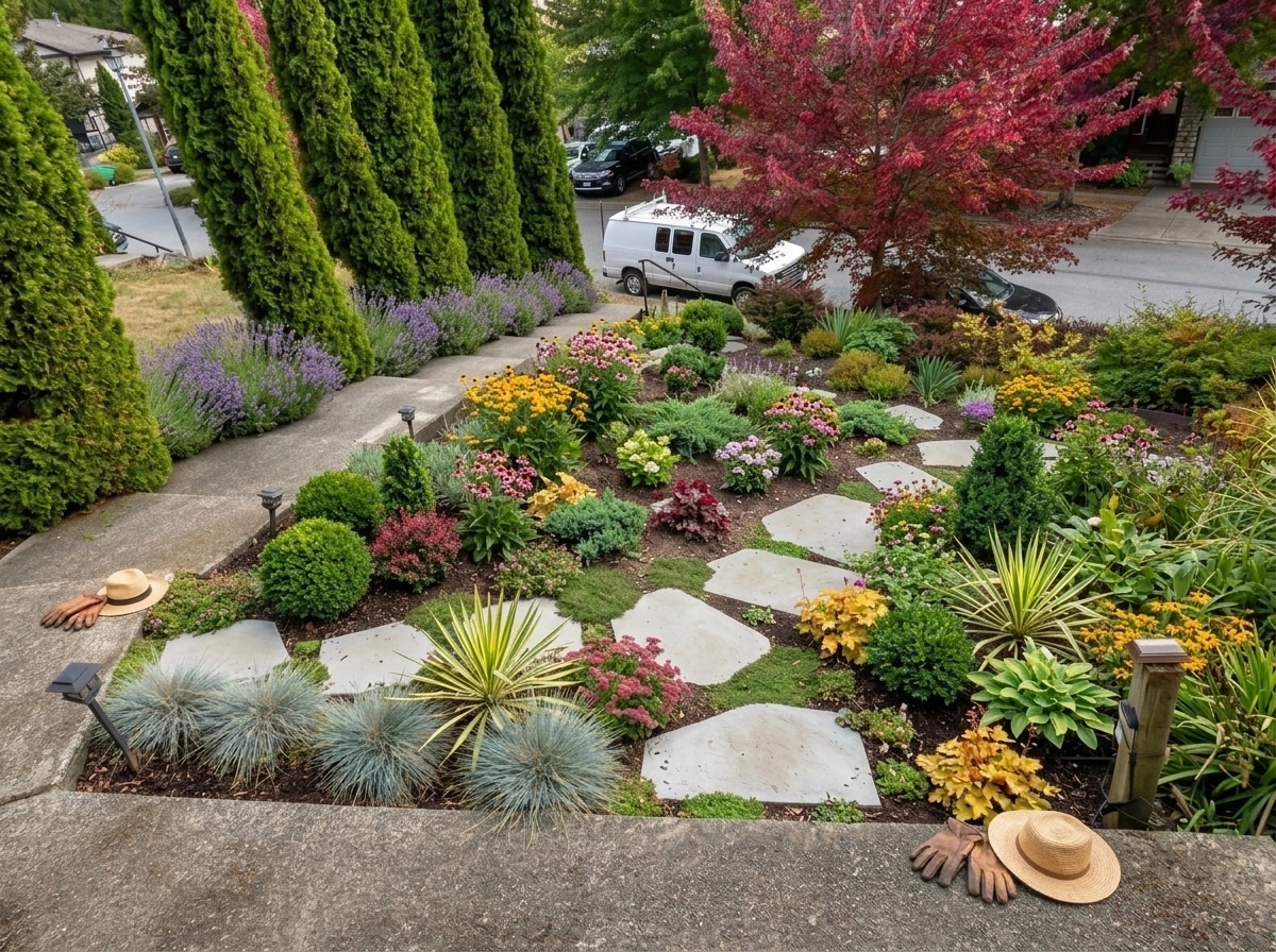 Design paisagístico em estilo Country Rustic Garden — Jardim por GenRoom AI