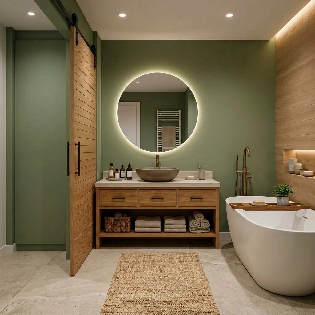 Bathroom interior in Scandinavian style — photo by GenRoom AI