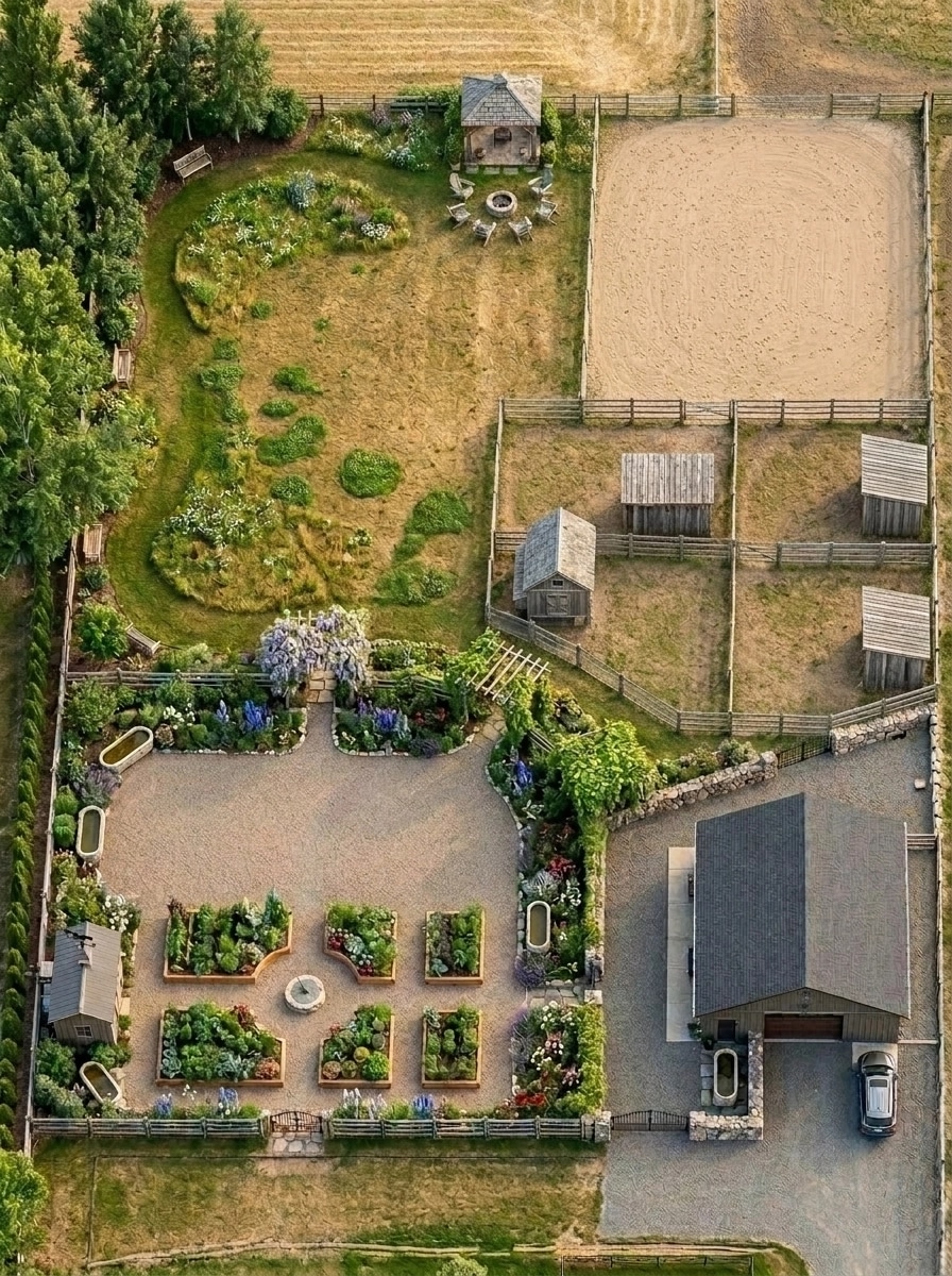 Country Rustic Garden Yard design — yard photo by GenRoom AI