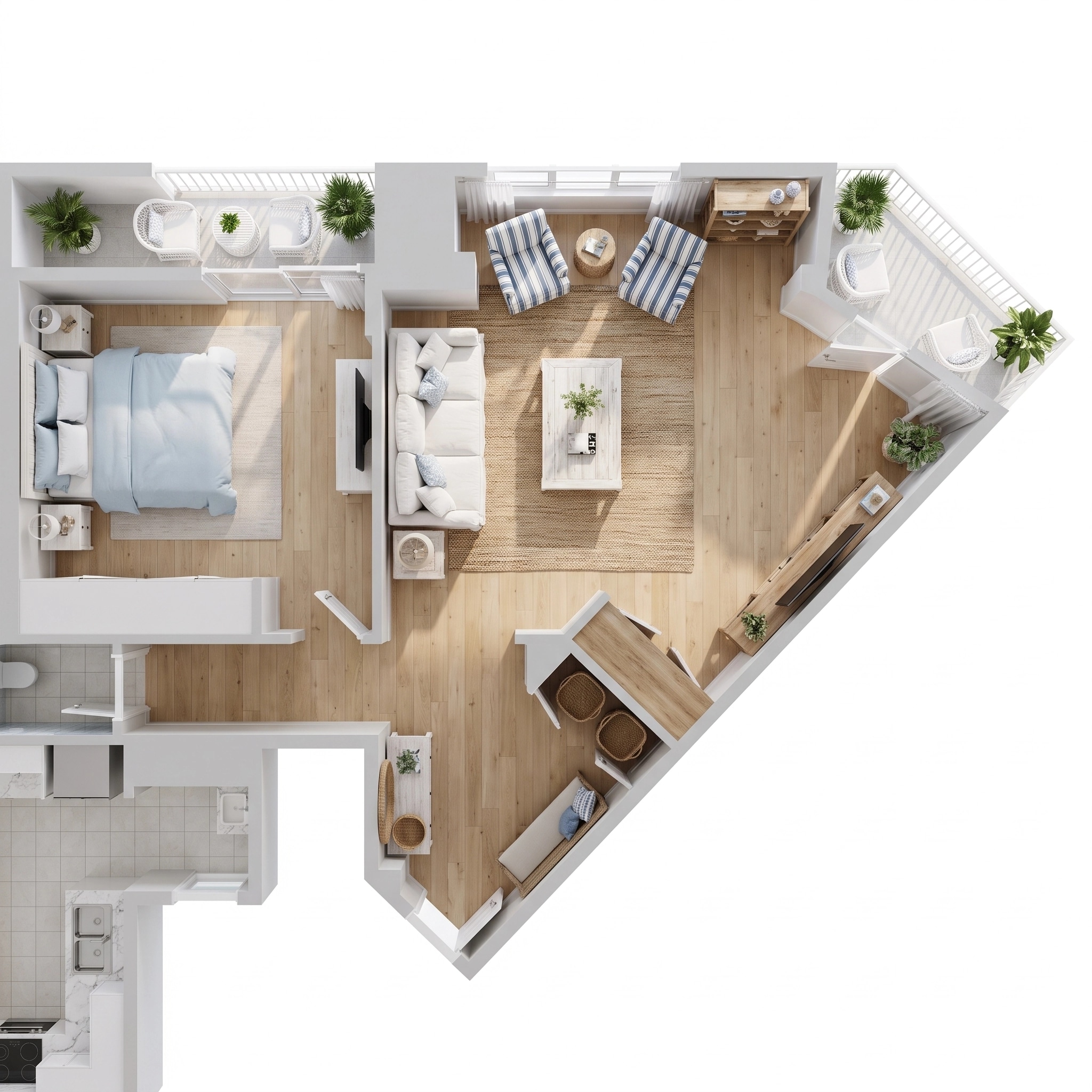 Coastal / Hamptons Living Room design — interior photo by GenRoom AI