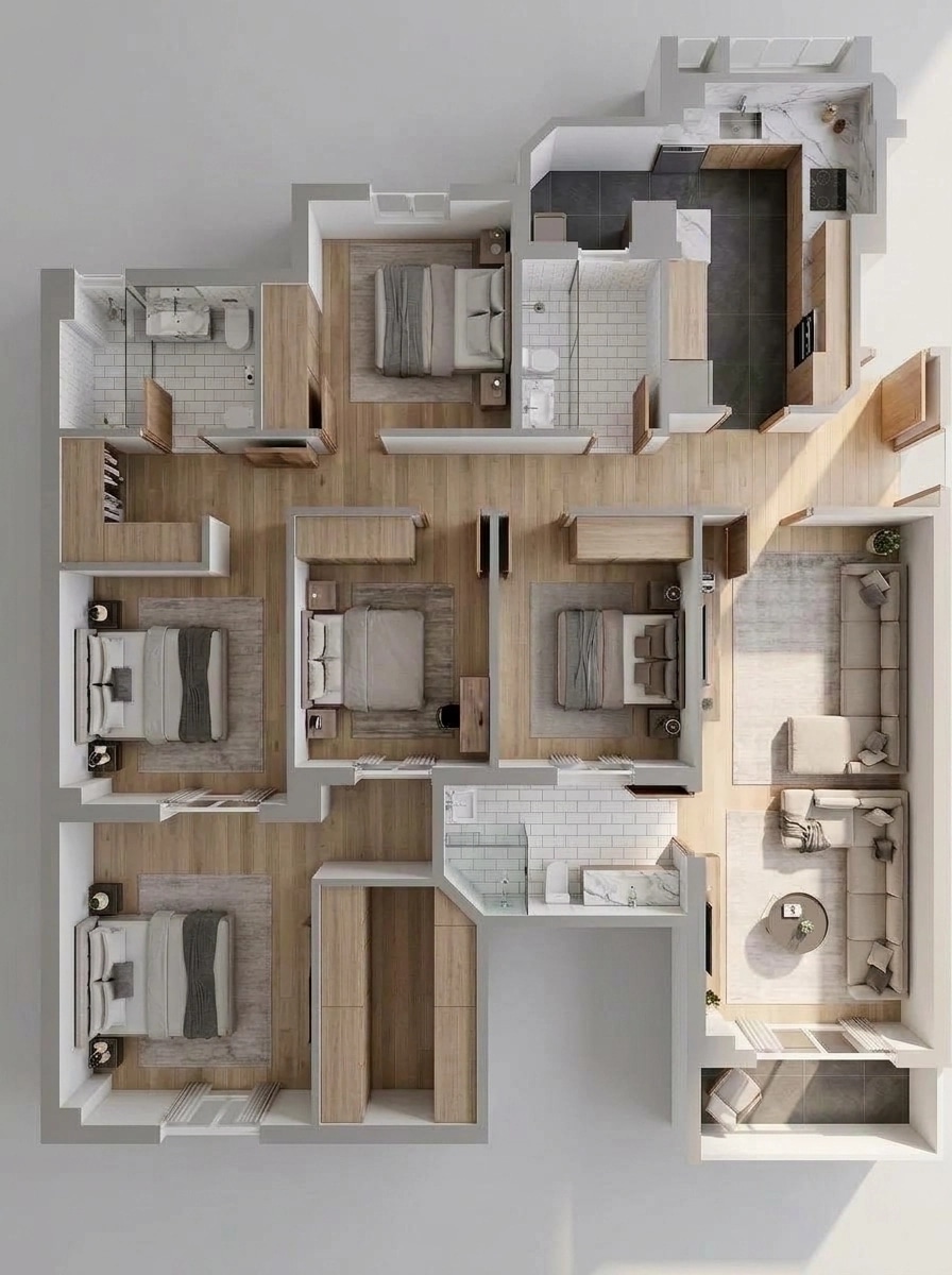 Interior design in Contemporary style — Living Room by GenRoom AI