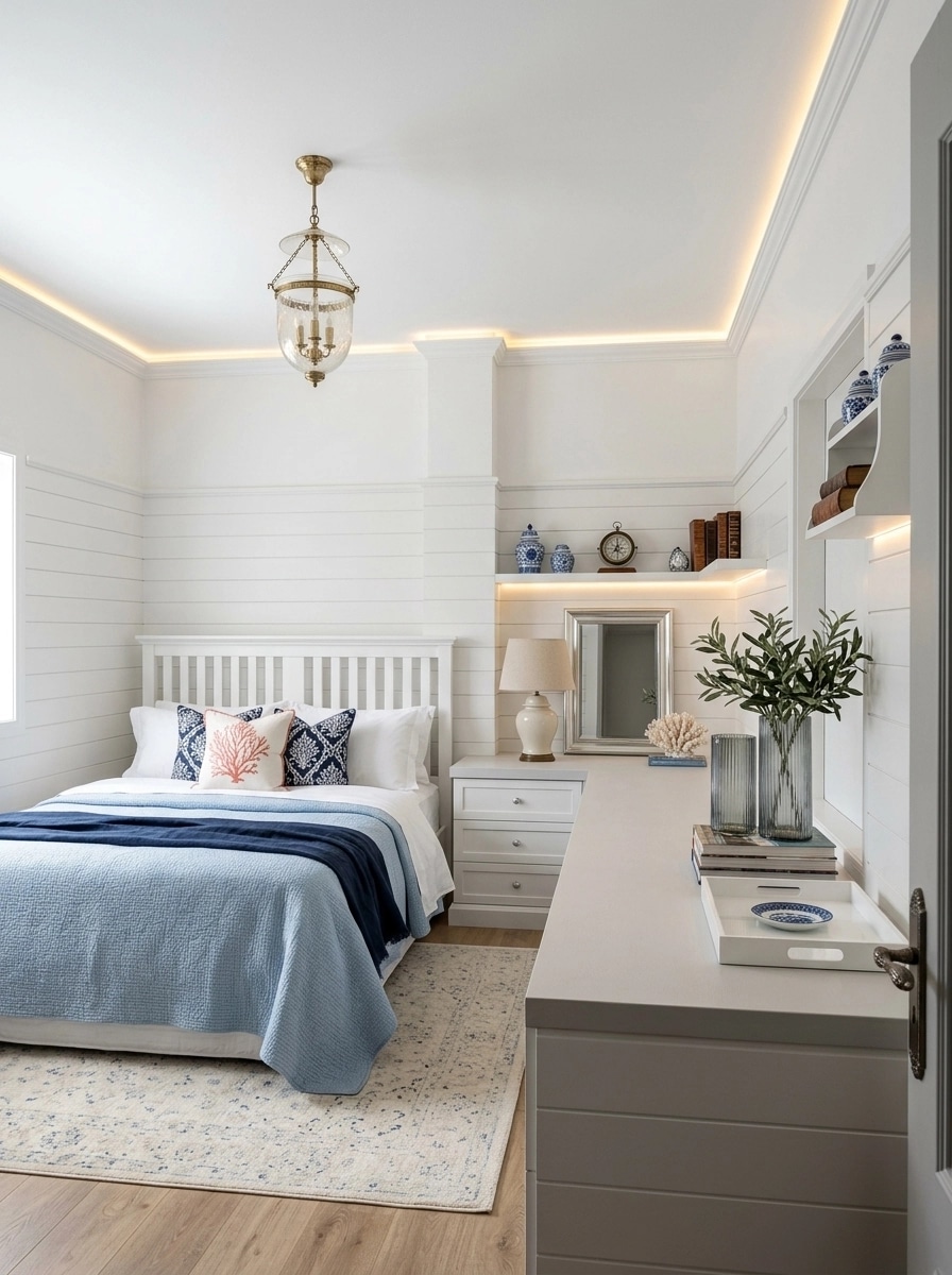 Interior design in Coastal / Hamptons style — Bedroom by GenRoom AI