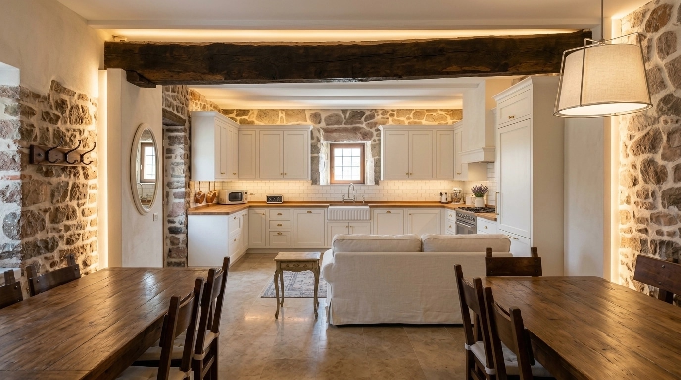 Kitchen interior in Modern Farmhouse style — photo by GenRoom AI