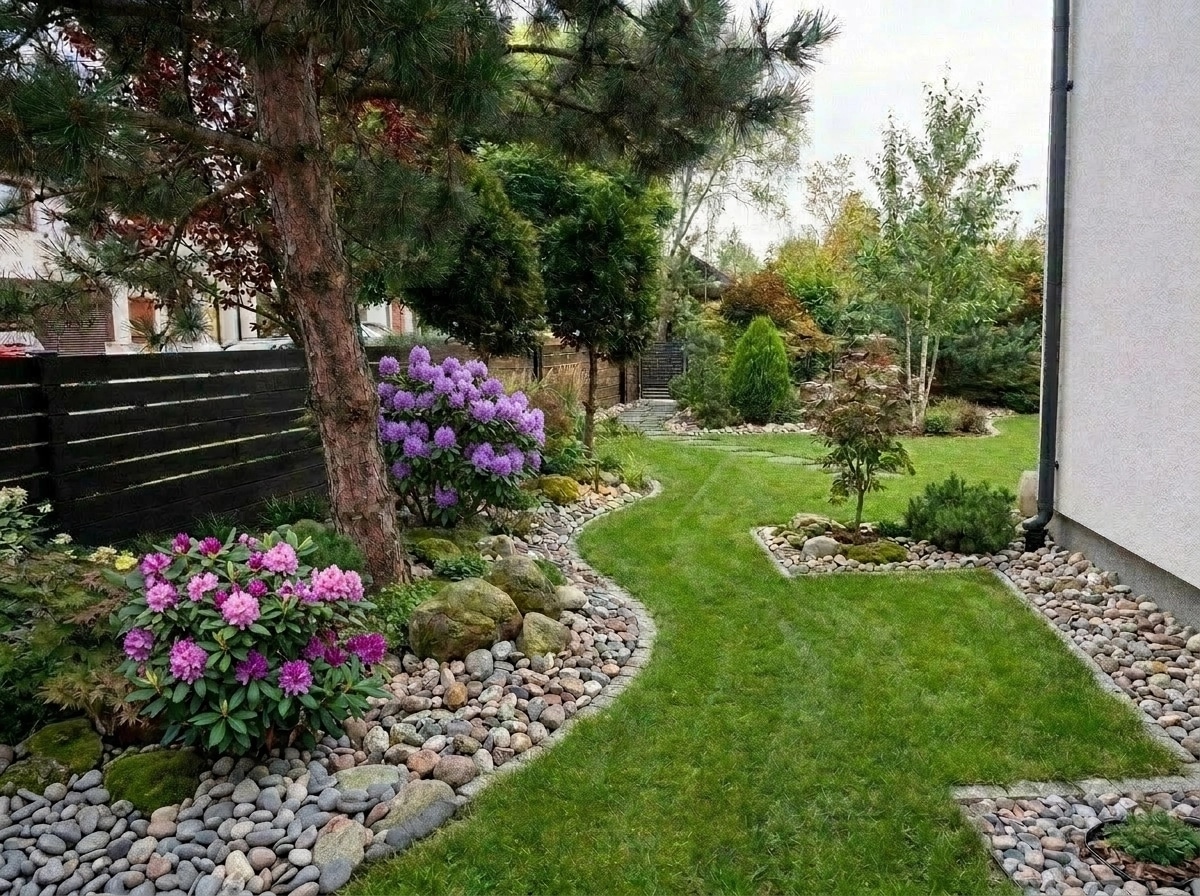 Landscape design in Scandinavian Garden style — Yard by GenRoom AI