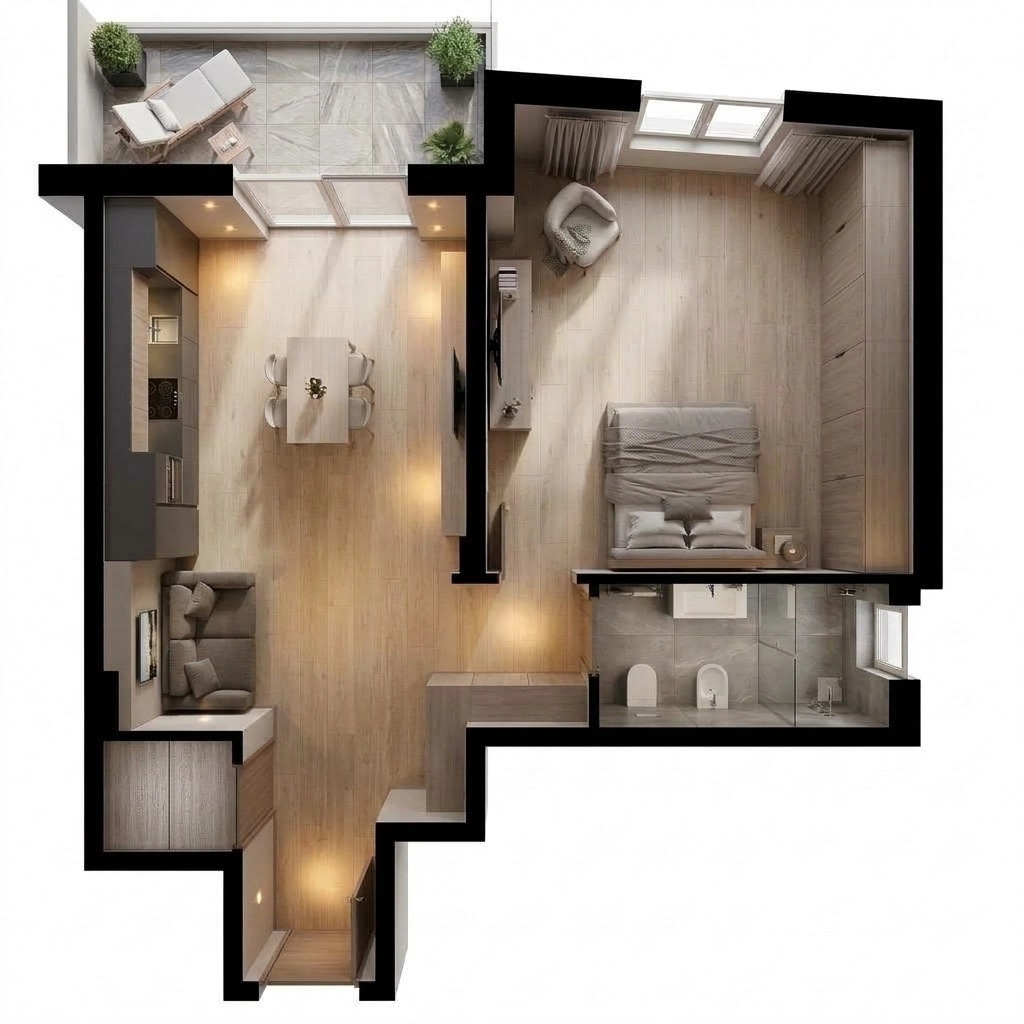 Interior design in Contemporary style — Living Room by GenRoom AI