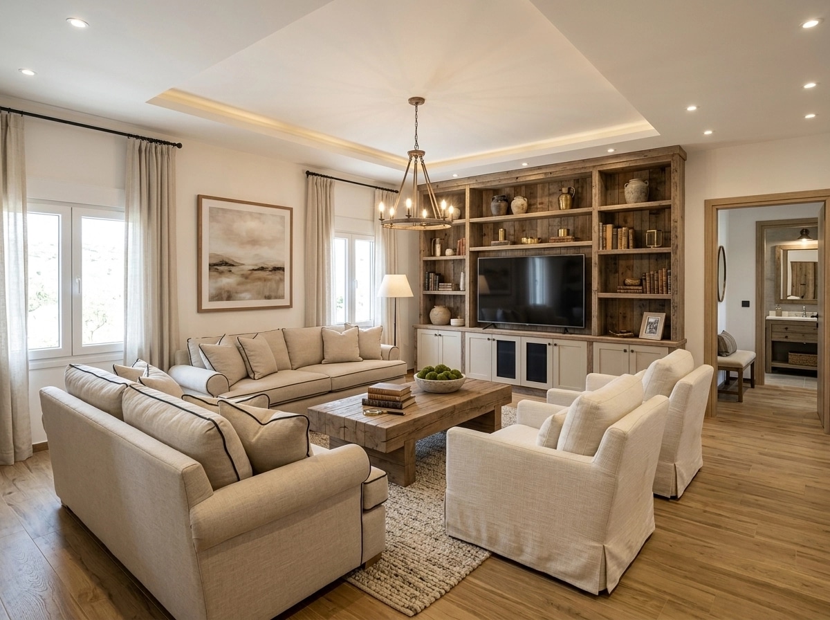 Modern Farmhouse Living Room design — interior photo by GenRoom AI