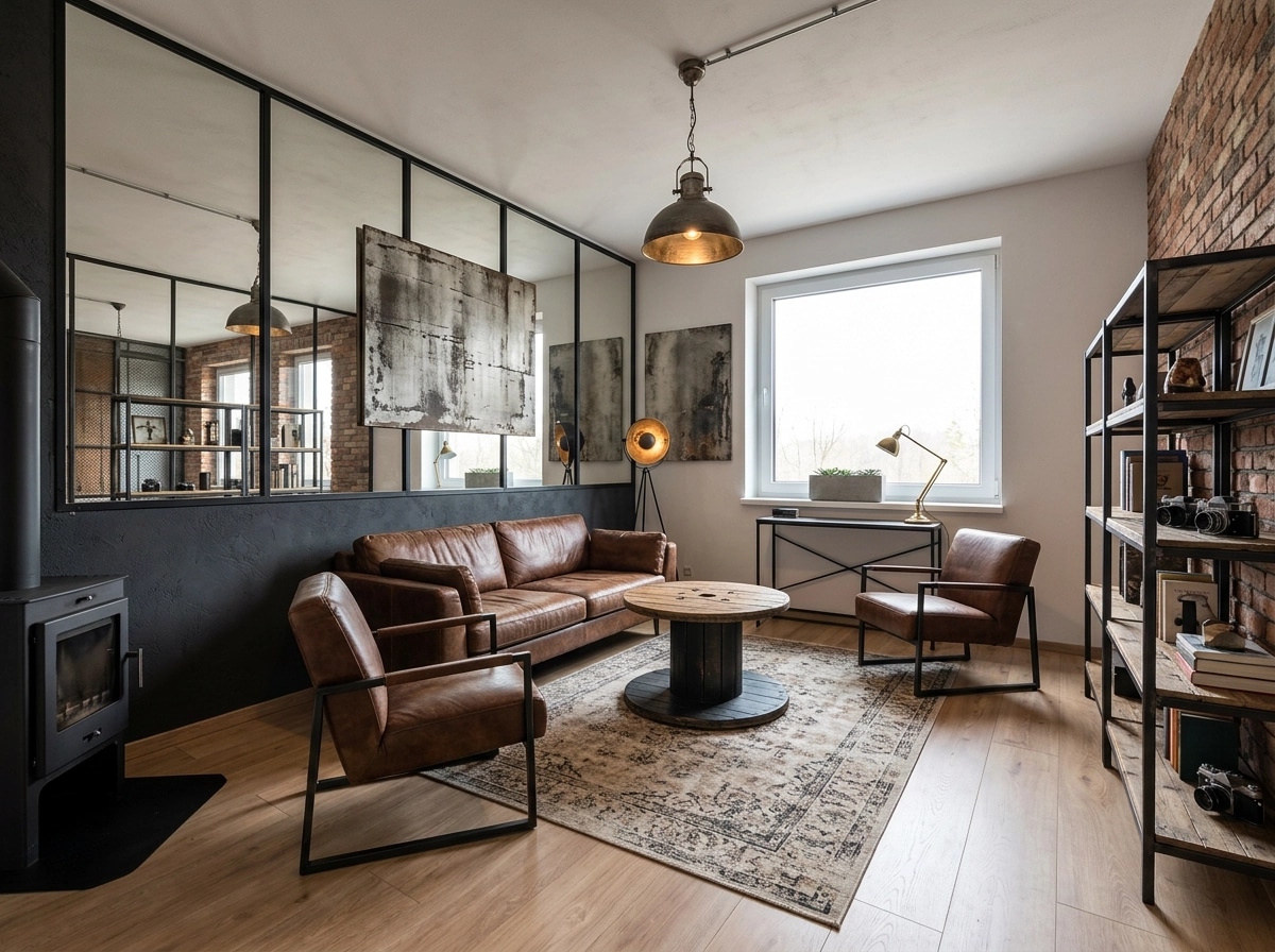 Interior design in Loft / Industrial style — Living Room by GenRoom AI
