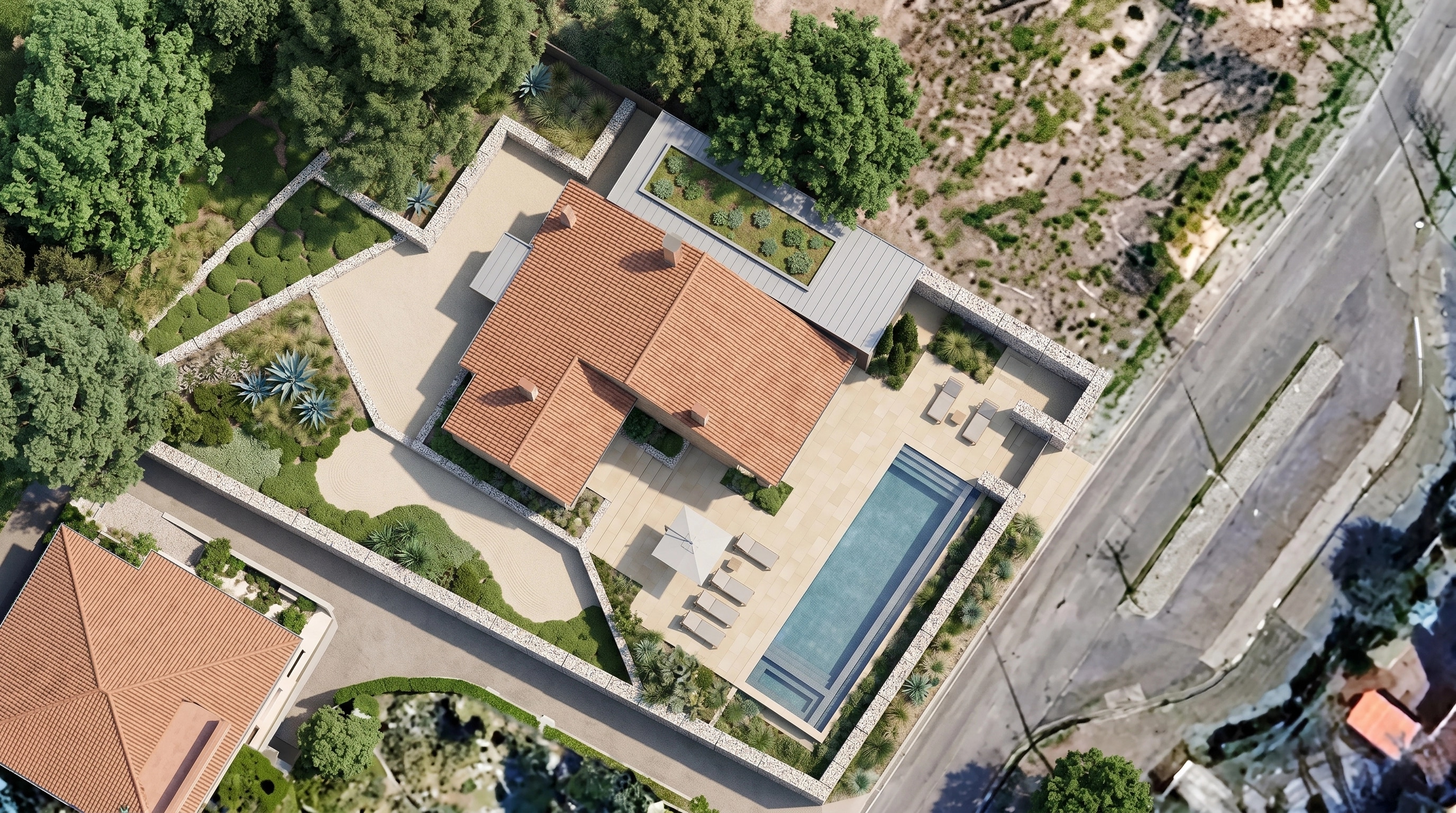 Landscape design in Minimalist Yard style — Yard by GenRoom AI