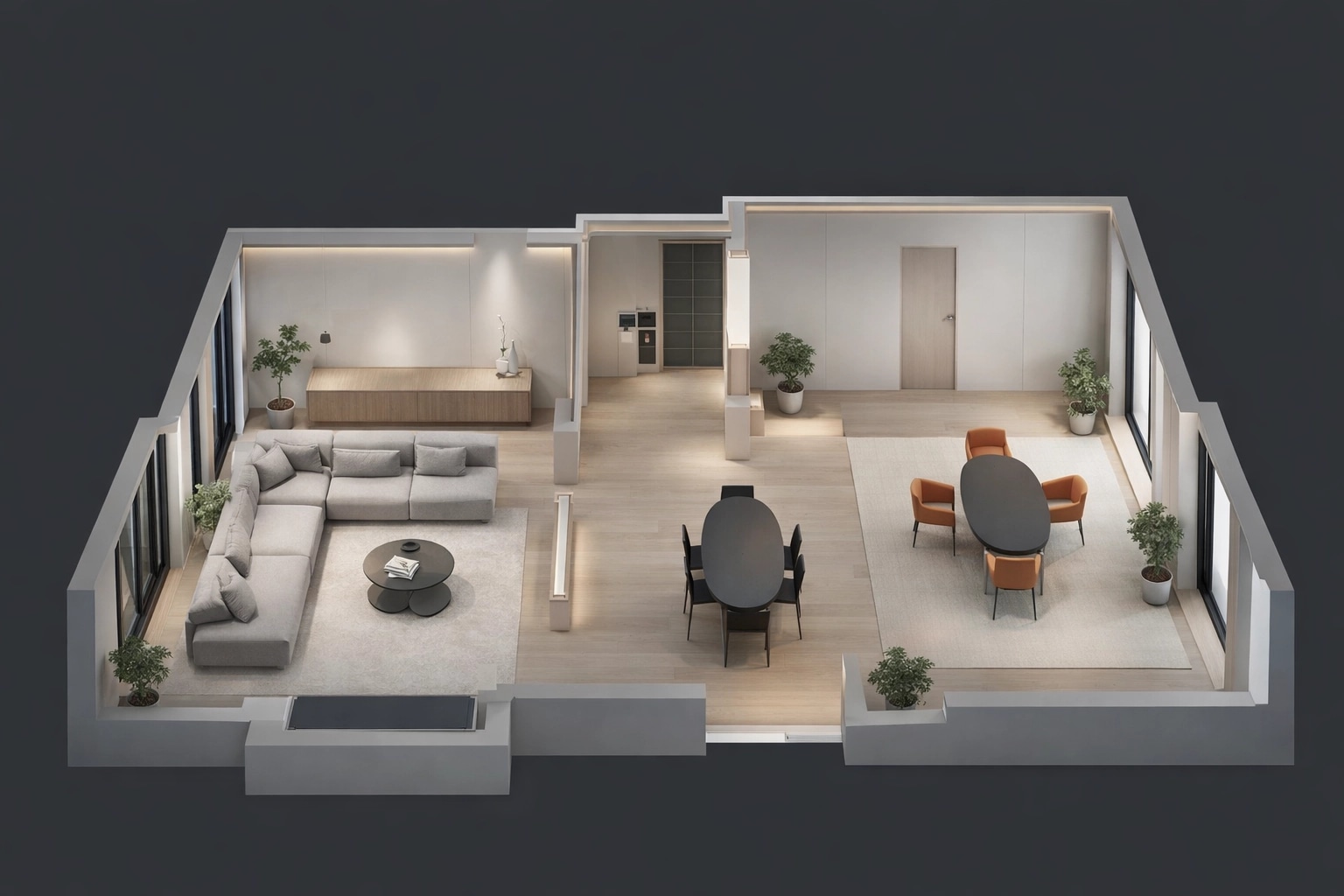 Interior design in Minimalism style — Living Room by GenRoom AI