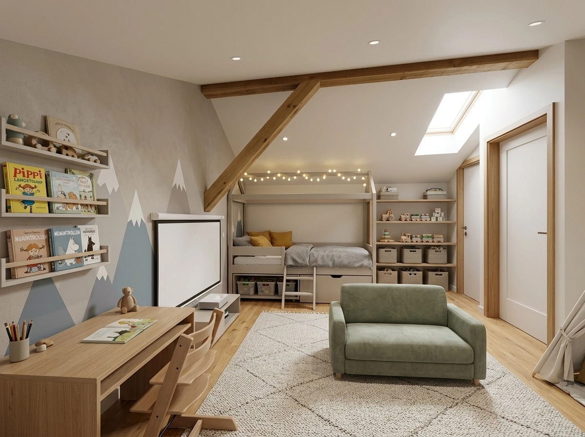 Scandinavian Kids Room design — interior photo by GenRoom AI