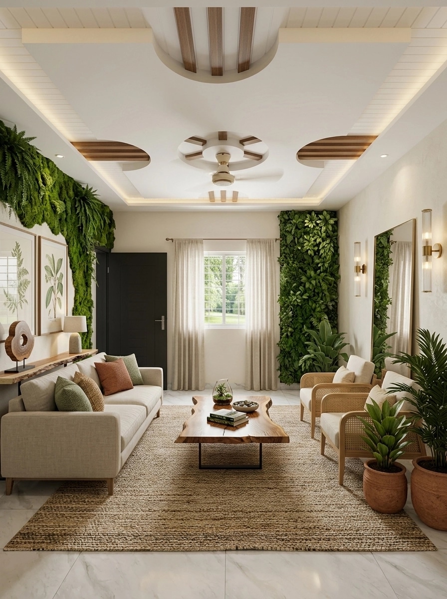 Design d'intérieur en style Biophilic — Salon par GenRoom AI