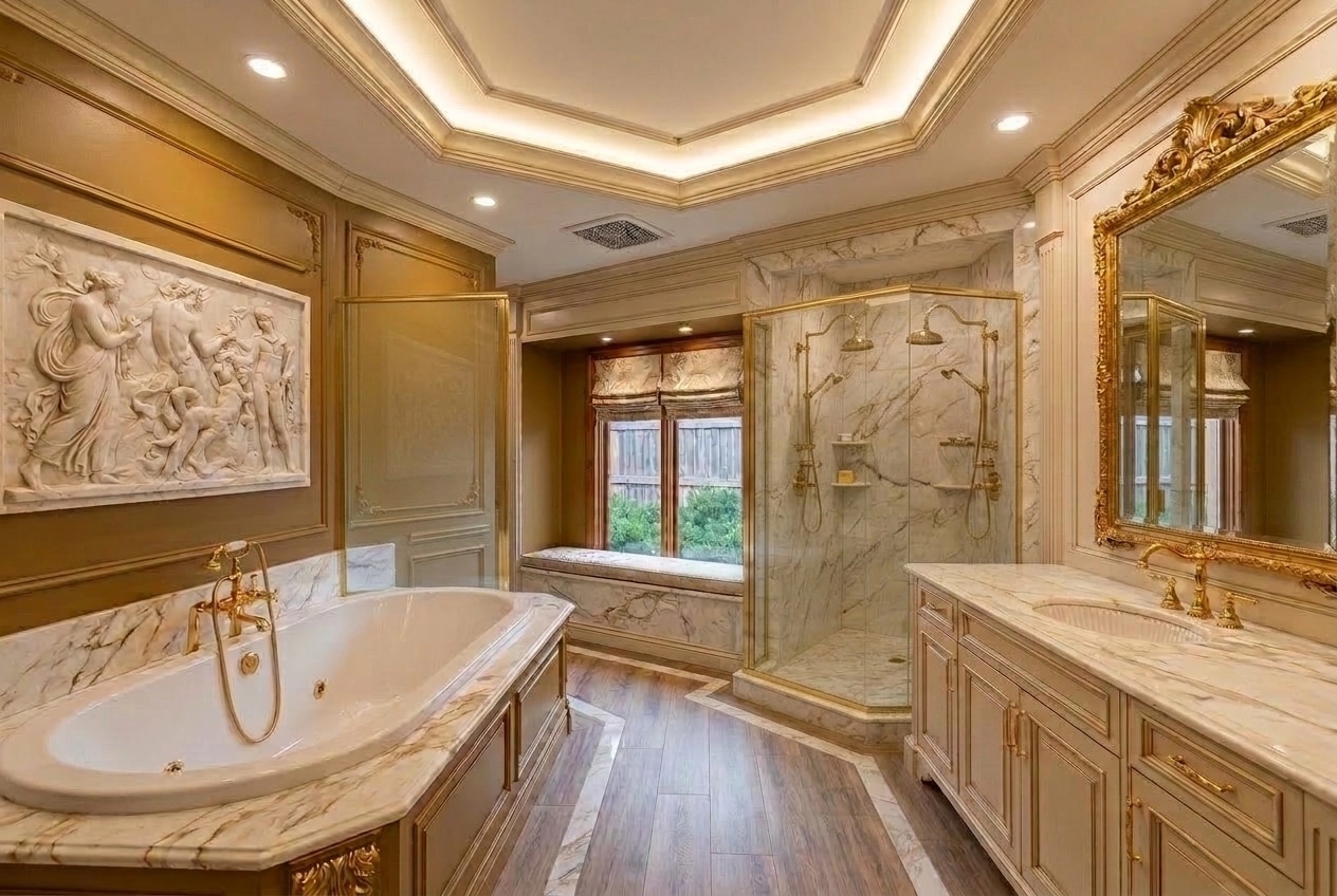 Interior design in Neoclassic style — Bathroom by GenRoom AI