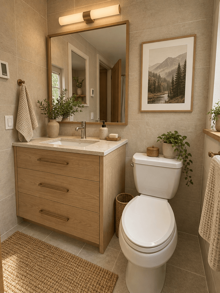 İç mekân tasarımı Scandinavian stili — Banyo GenRoom AI