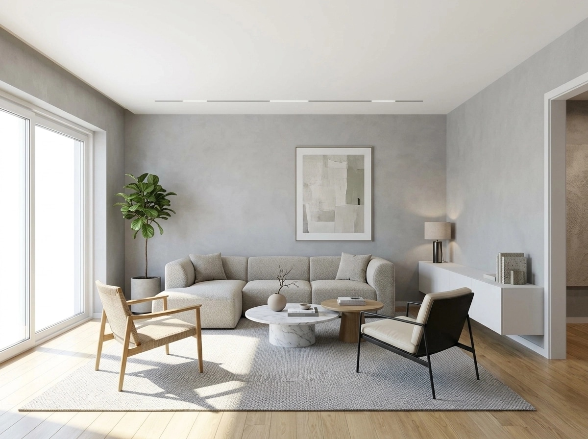 Minimalism Living Room design — interior photo by GenRoom AI