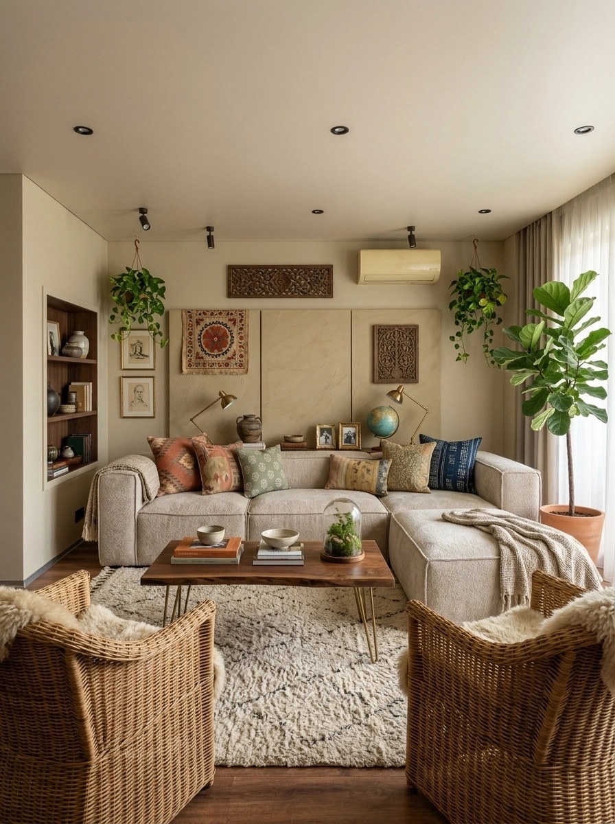 Interior design in Bohemian style — Living Room by GenRoom AI