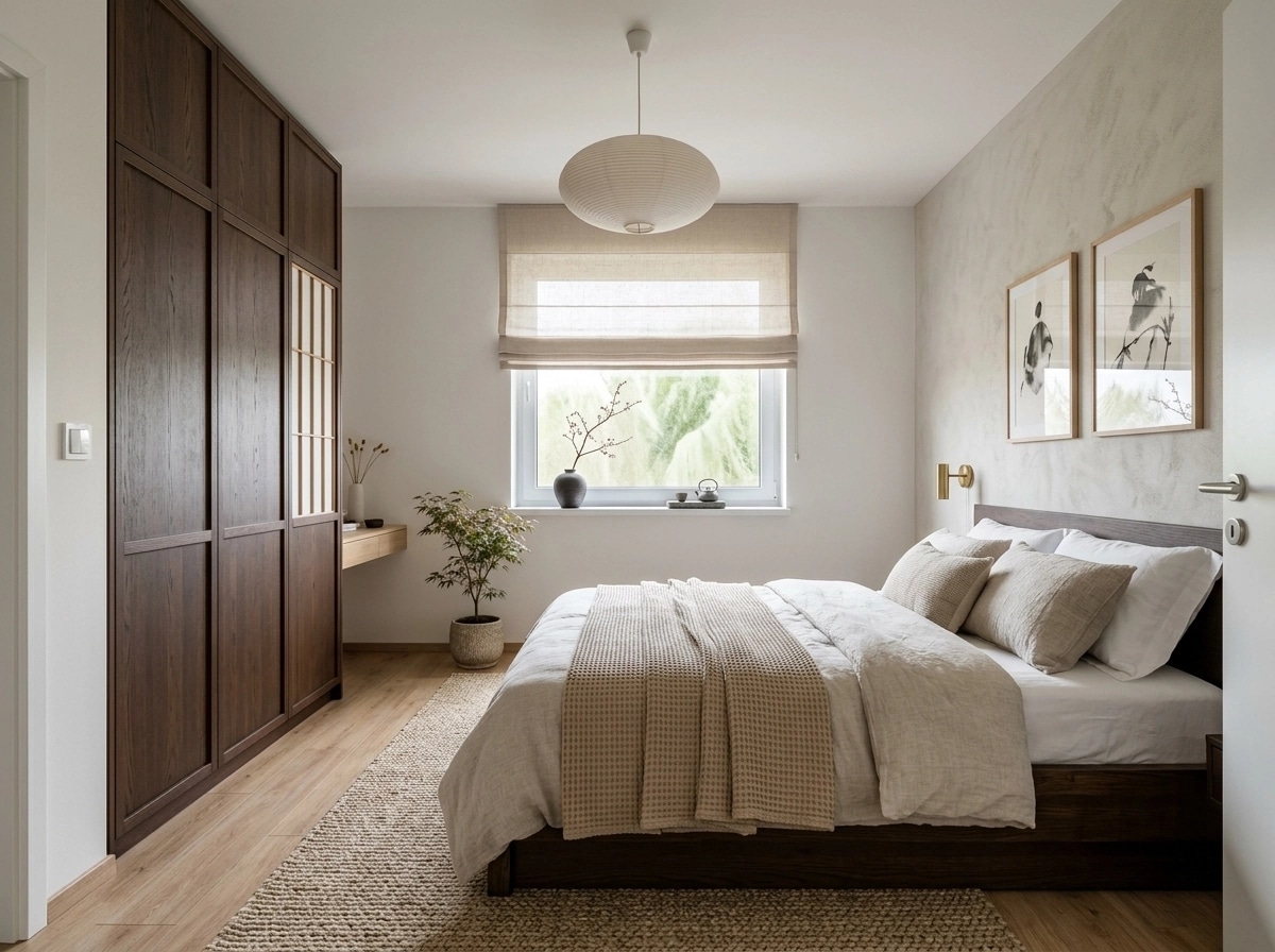 Japandi Chambre design — interior photo by GenRoom AI