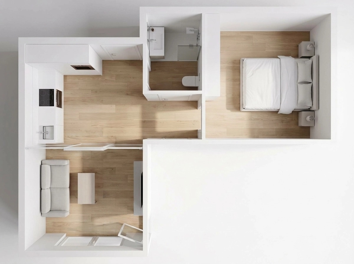 Interior design in Minimalism style — Living Room by GenRoom AI