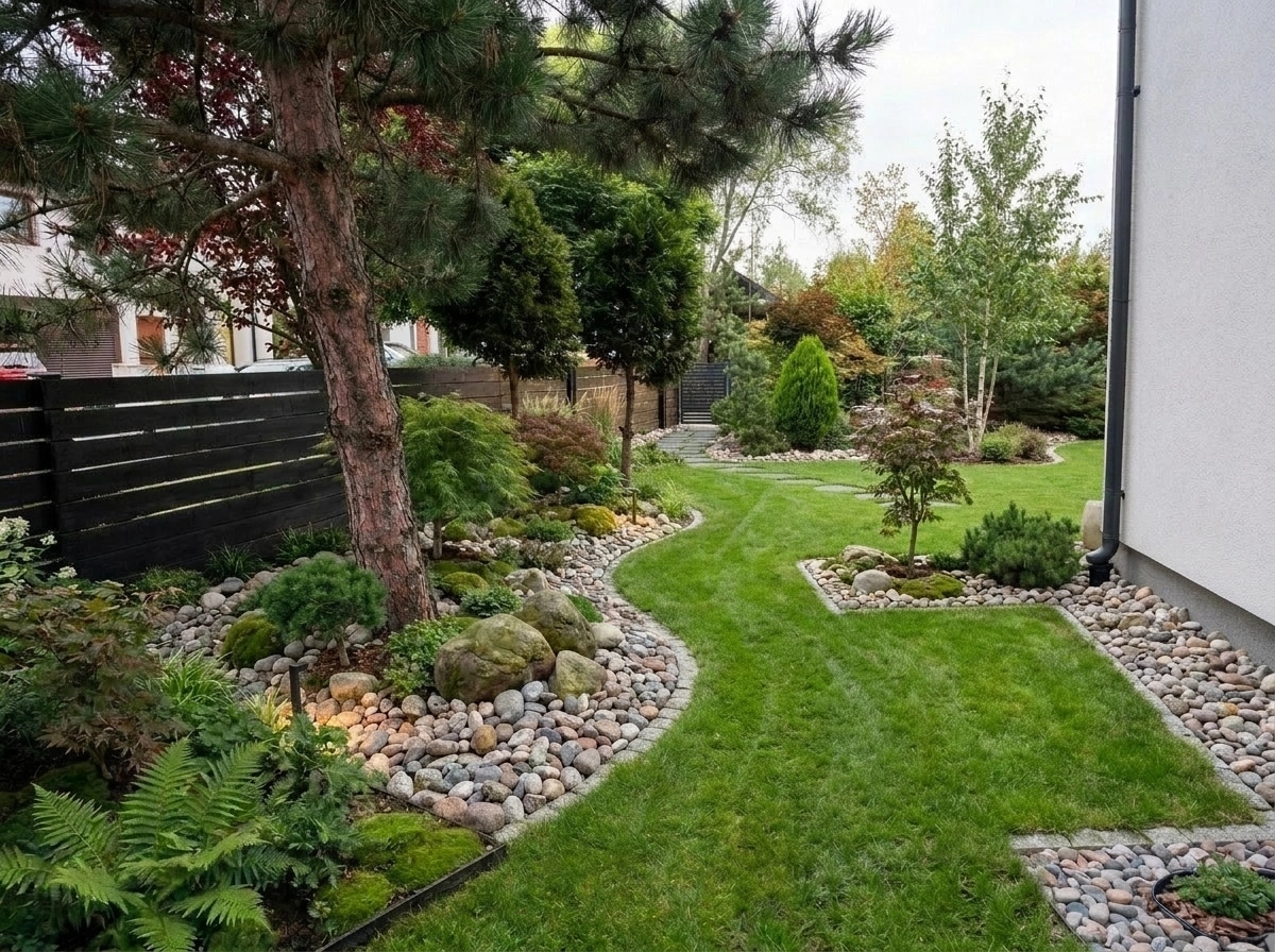 Landscape design in Scandinavian Garden style — Yard by GenRoom AI