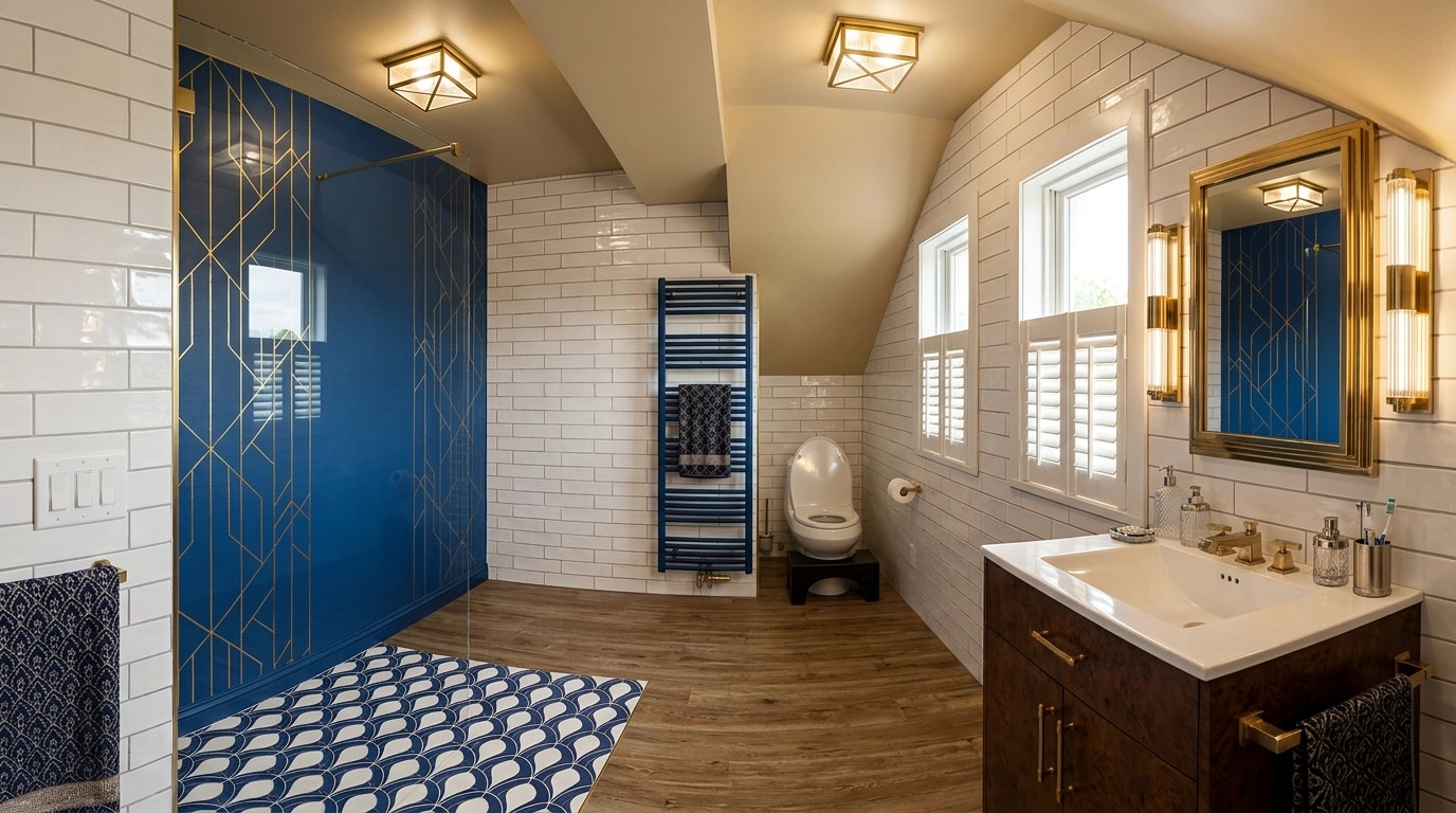 Design de interiores em estilo Art Deco — Banheiro por GenRoom AI