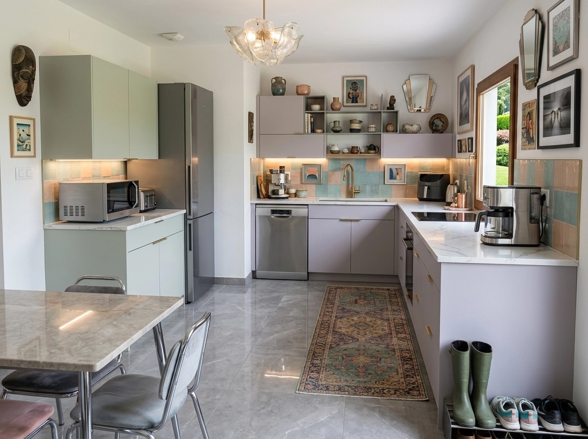 Kitchen interior in Eclectic style — photo by GenRoom AI