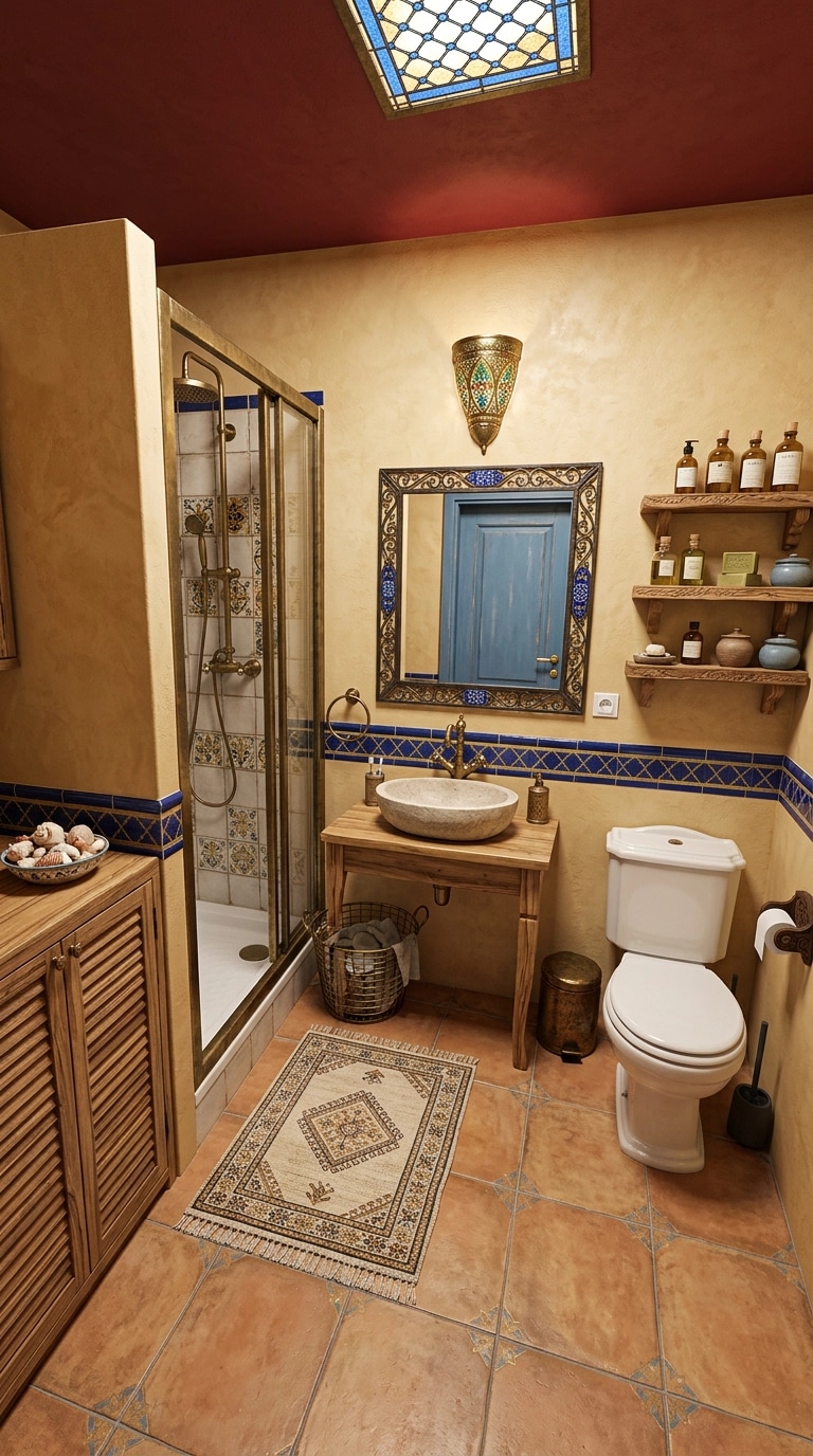 Bathroom interior in Mediterranean style — photo by GenRoom AI