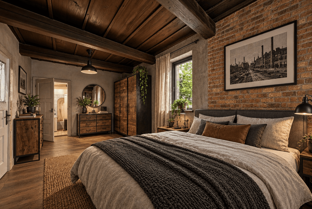 Interior design in Loft / Industrial style — Bedroom by GenRoom AI