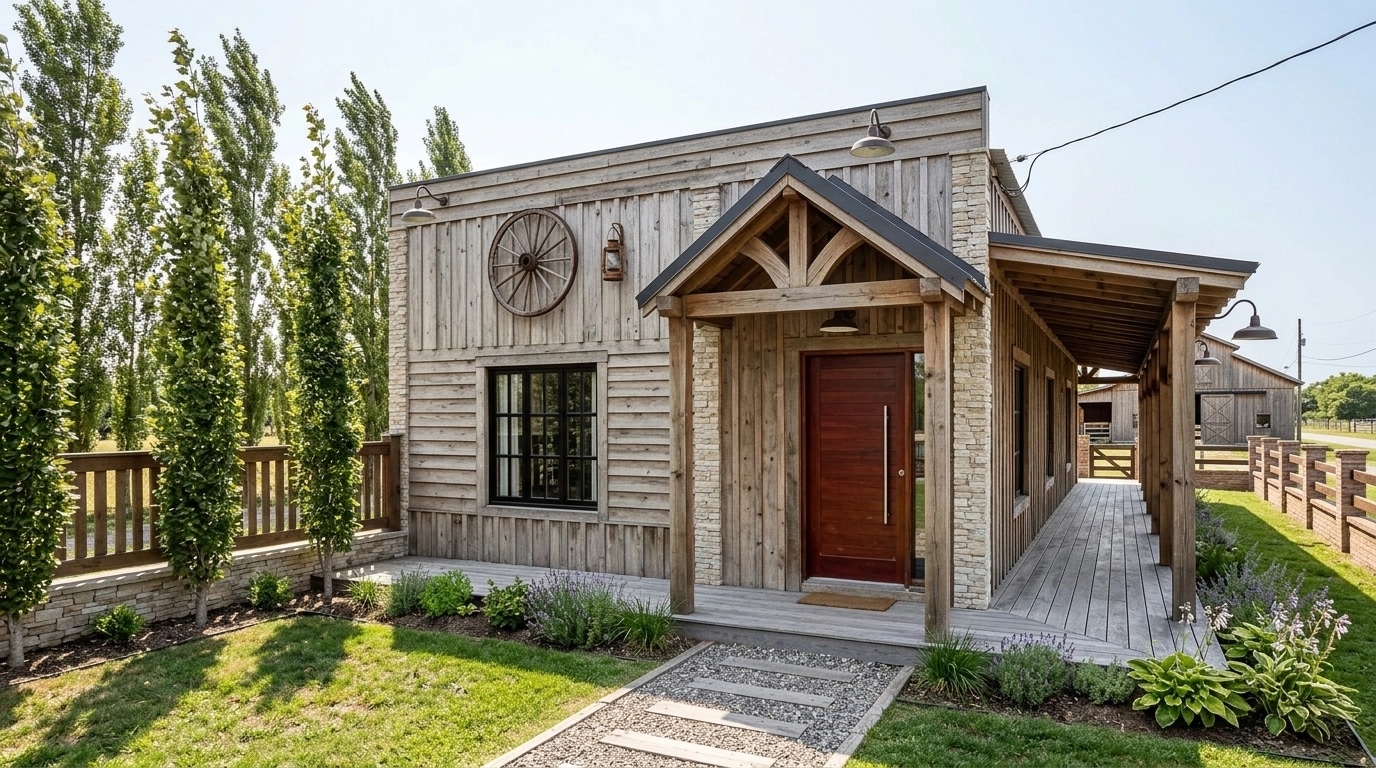 Design della facciata in stile Barnhouse Facade — Facciata di GenRoom AI