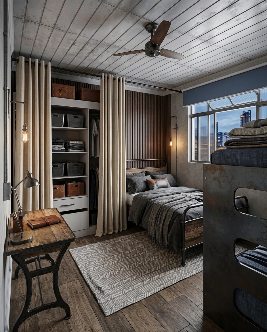 Interior design in Loft / Industrial style — Bedroom by GenRoom AI