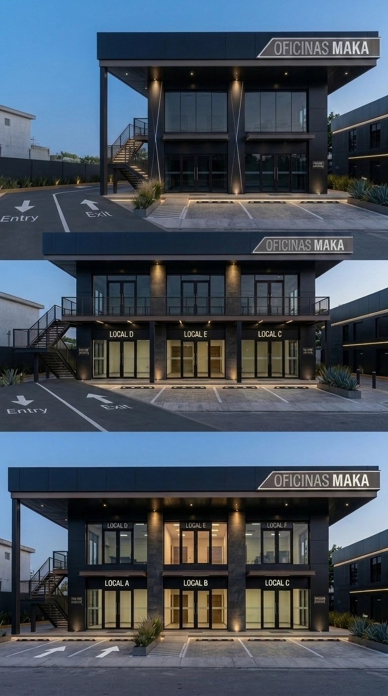 Facade design in Blacktec Facade style — Facade by GenRoom AI