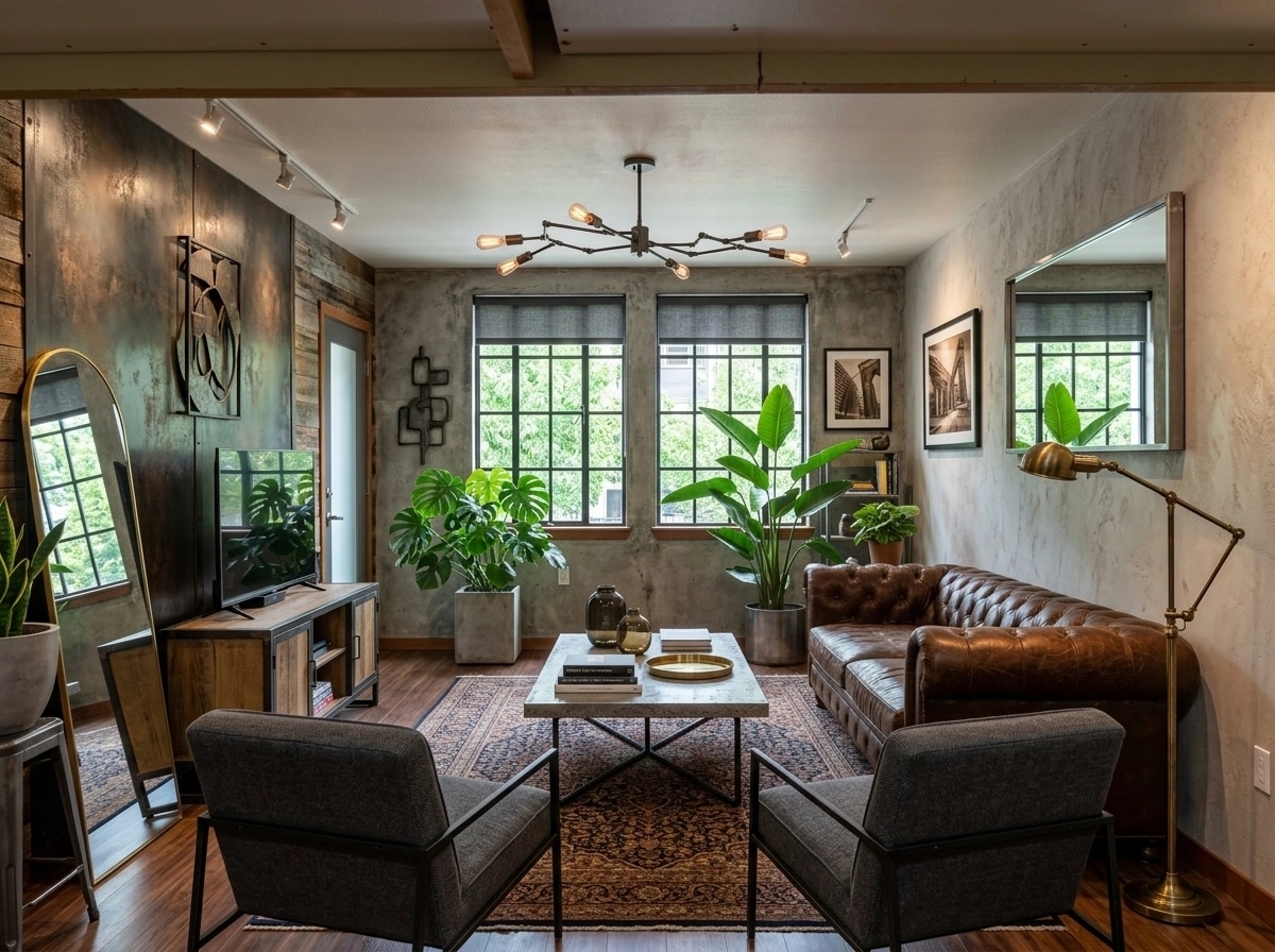 Interior design in Loft / Industrial style — Living Room by GenRoom AI