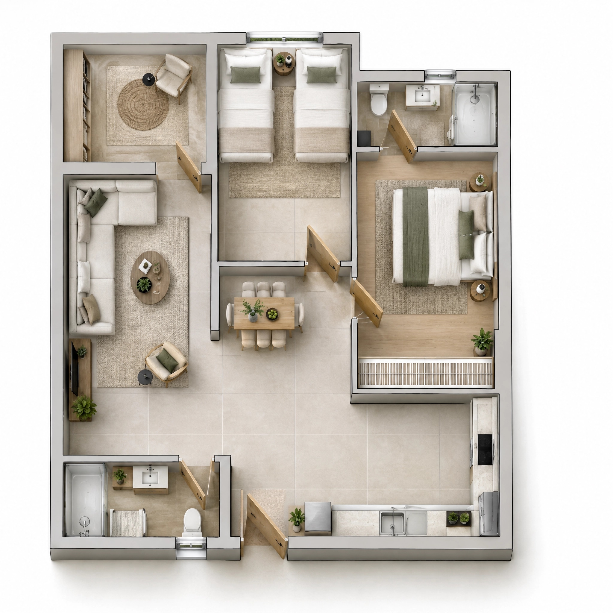 Interior design in Minimalism style — Living Room by GenRoom AI