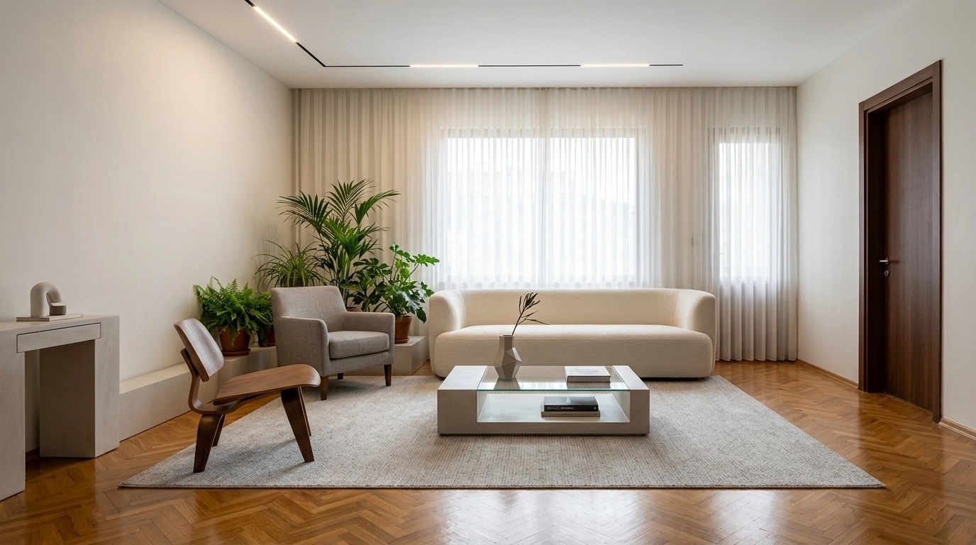 Minimalism Living Room design — interior photo by GenRoom AI