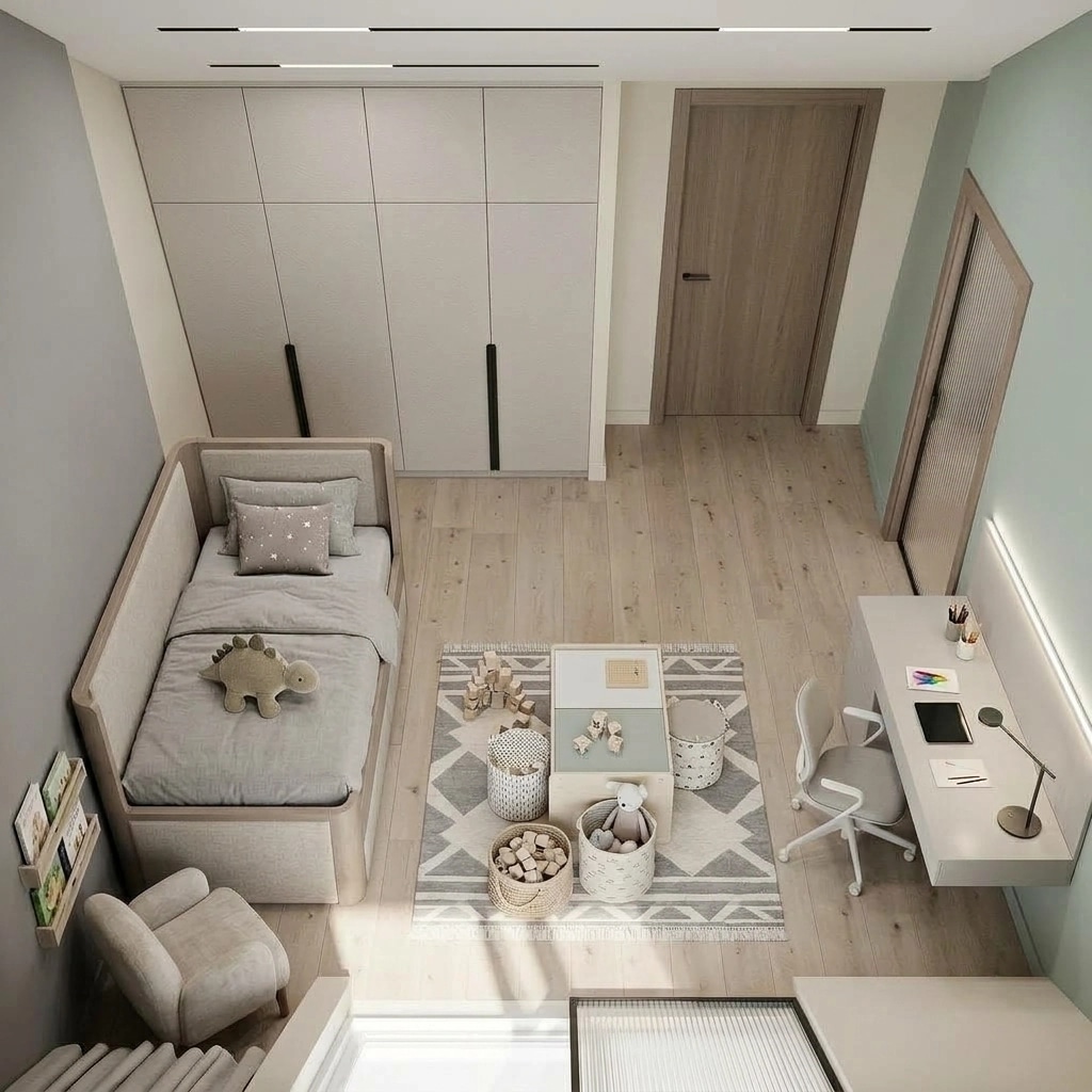 Contemporary Kids Room design — interior photo by GenRoom AI