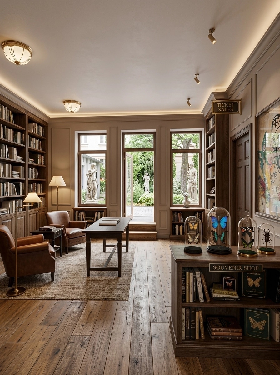 Interior design in Transitional style — library by GenRoom AI