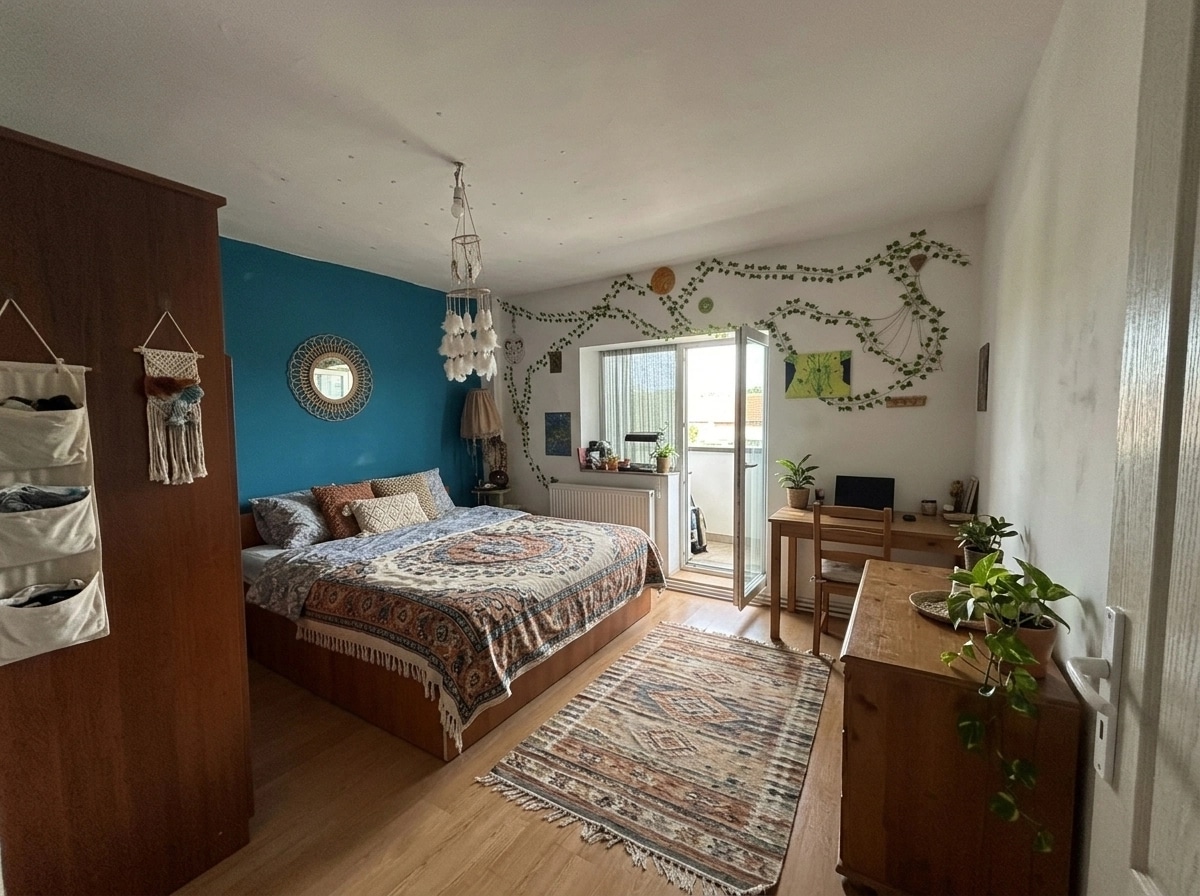 Interior design in Bohemian style — Bedroom by GenRoom AI