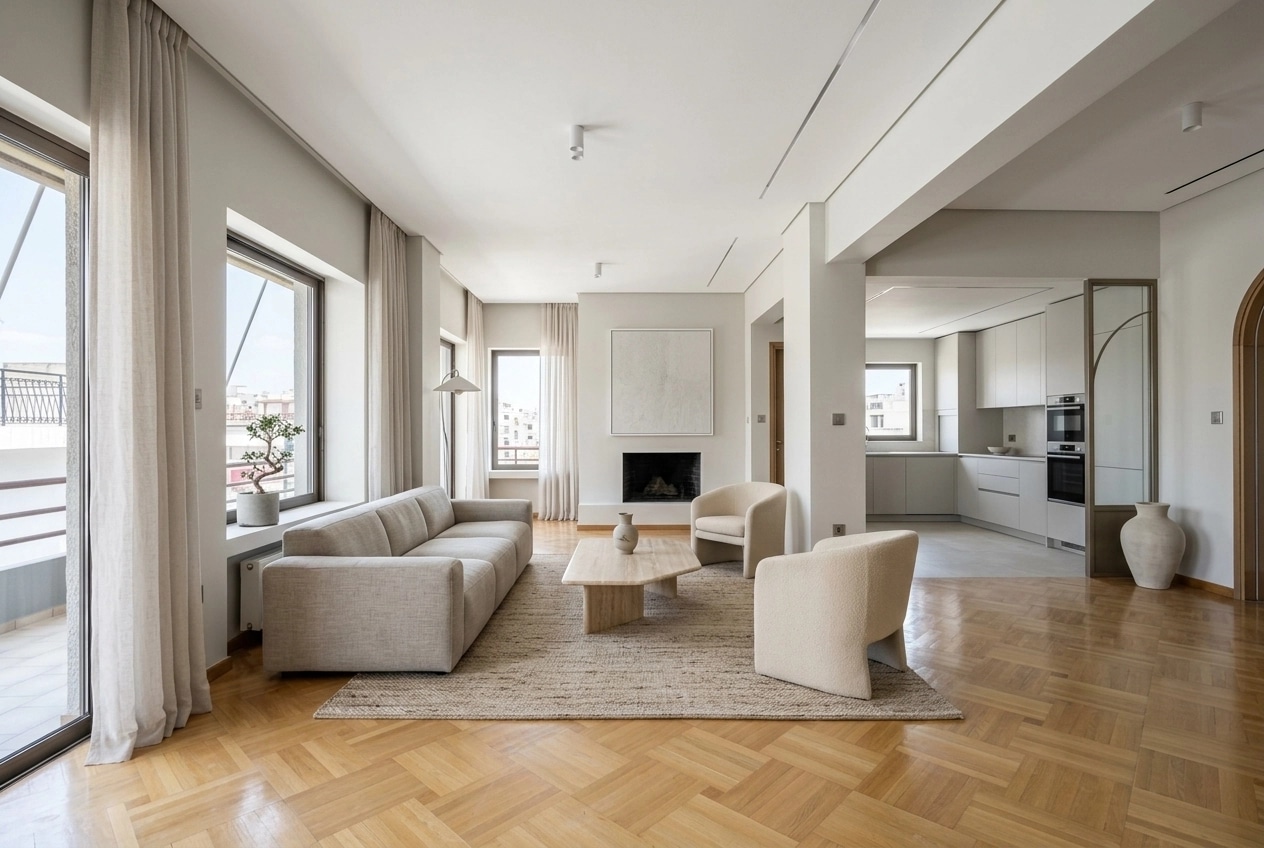 Minimalism Living Room design — interior photo by GenRoom AI