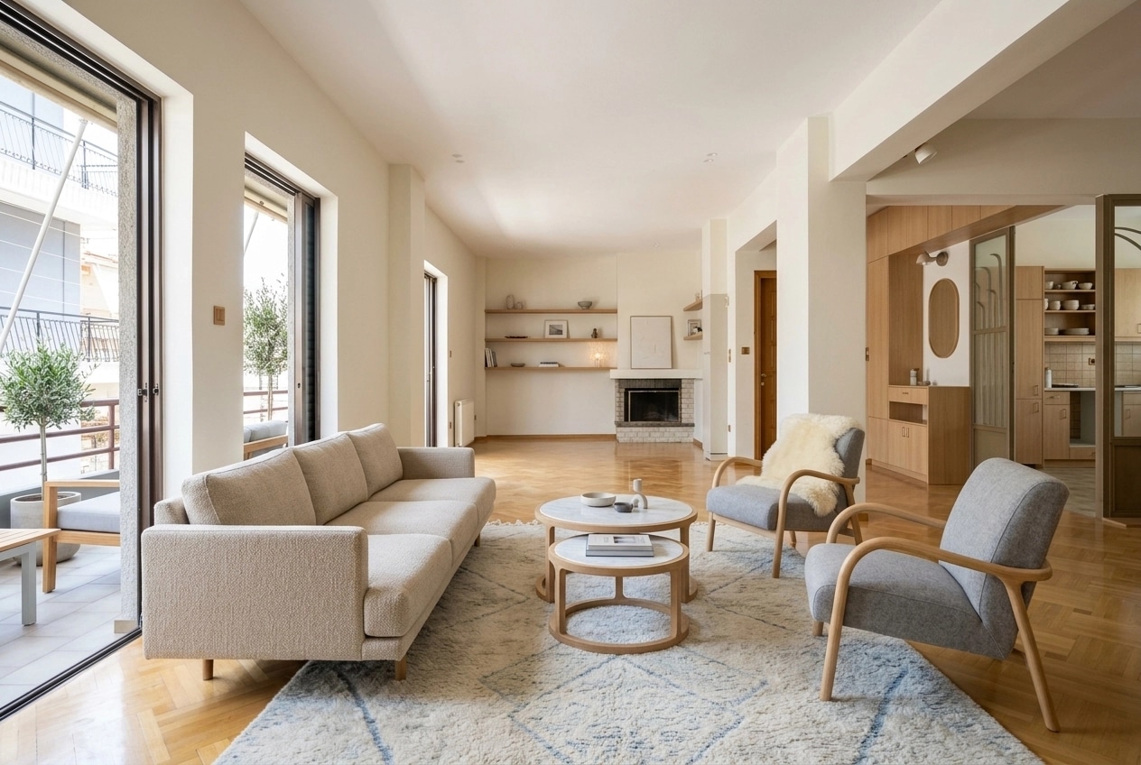 Scandinavian Living Room design — interior photo by GenRoom AI