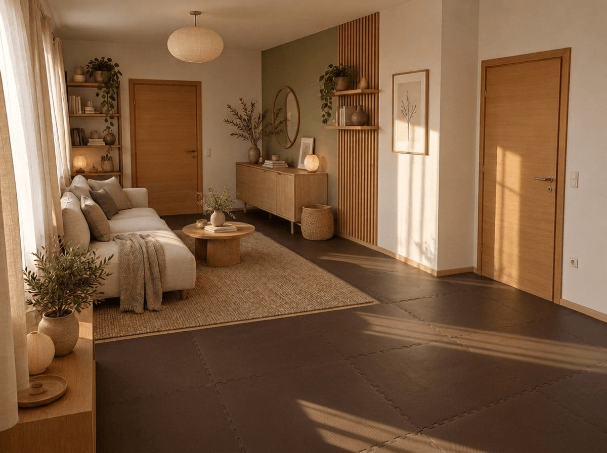 Design d'intérieur en style Japandi — studio par GenRoom AI